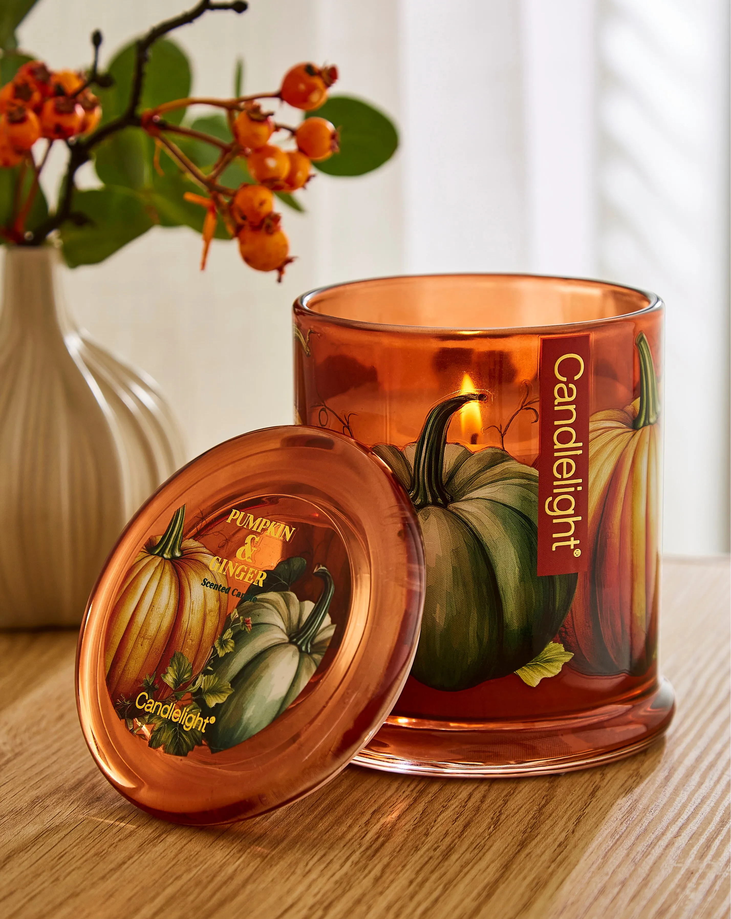 Pumpkin & Ginger Lidded Glass Jar Candle 1 Pumpkin & Ginger Lidded Glass Jar Candle