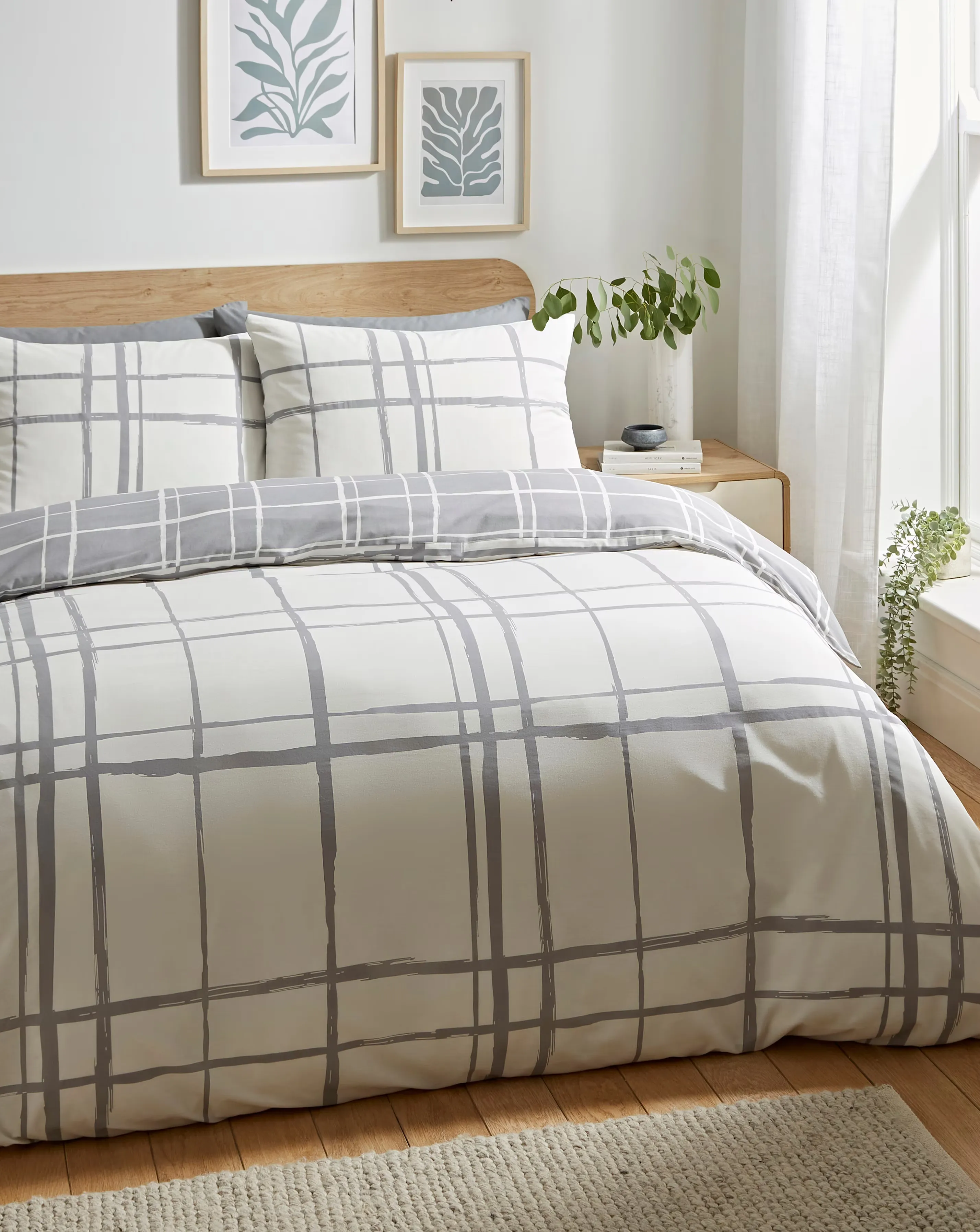 Wilson Charcoal Check Duvet Cover Set 3 Wilson Charcoal Check Duvet Cover Set