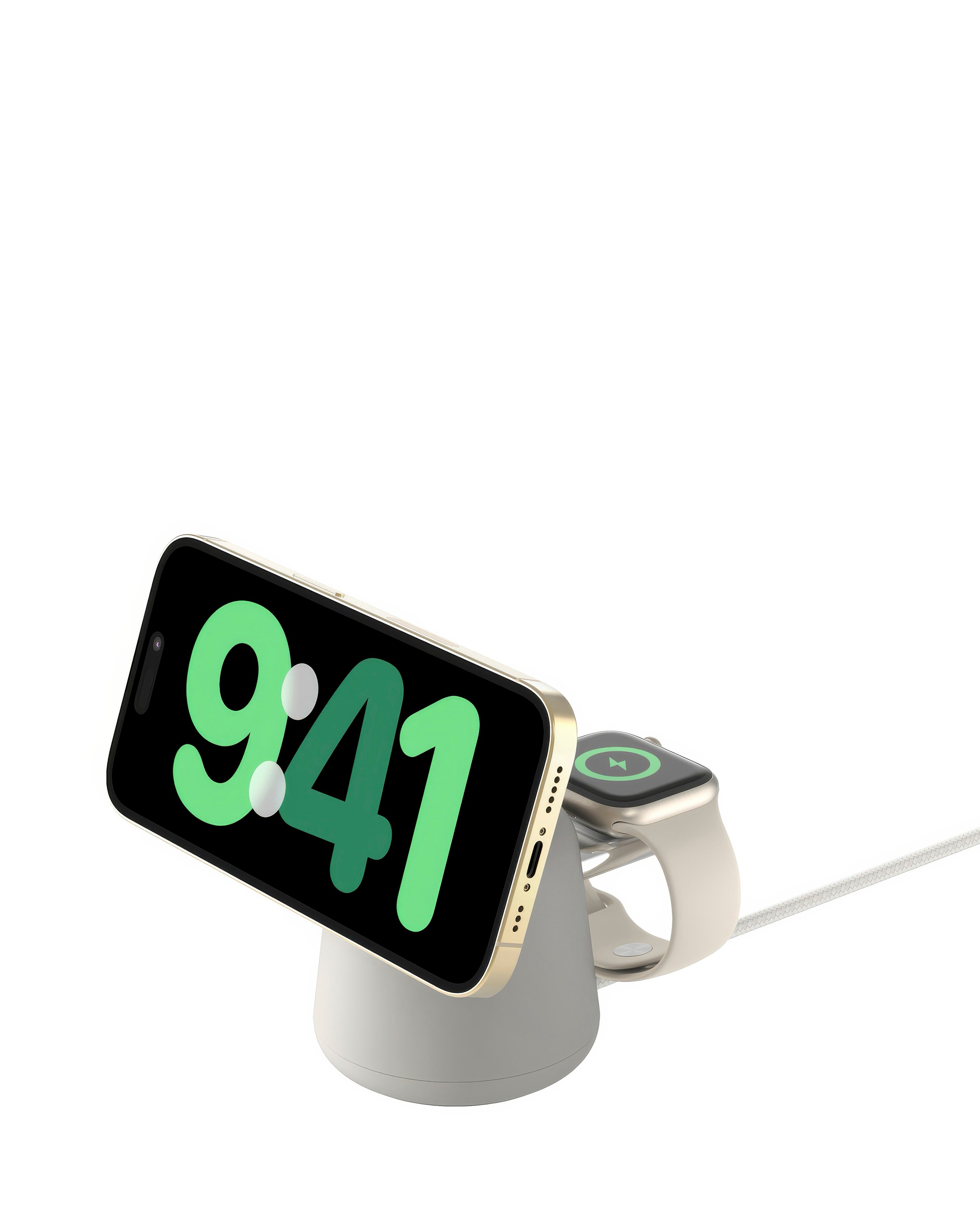 Belkin BoostCharge Pro 2-in-1 Wireless MagSafe Charging Stand - Sand 1 Belkin BoostCharge Pro 2-in-1 Wireless MagSafe Charging Stand - Sand