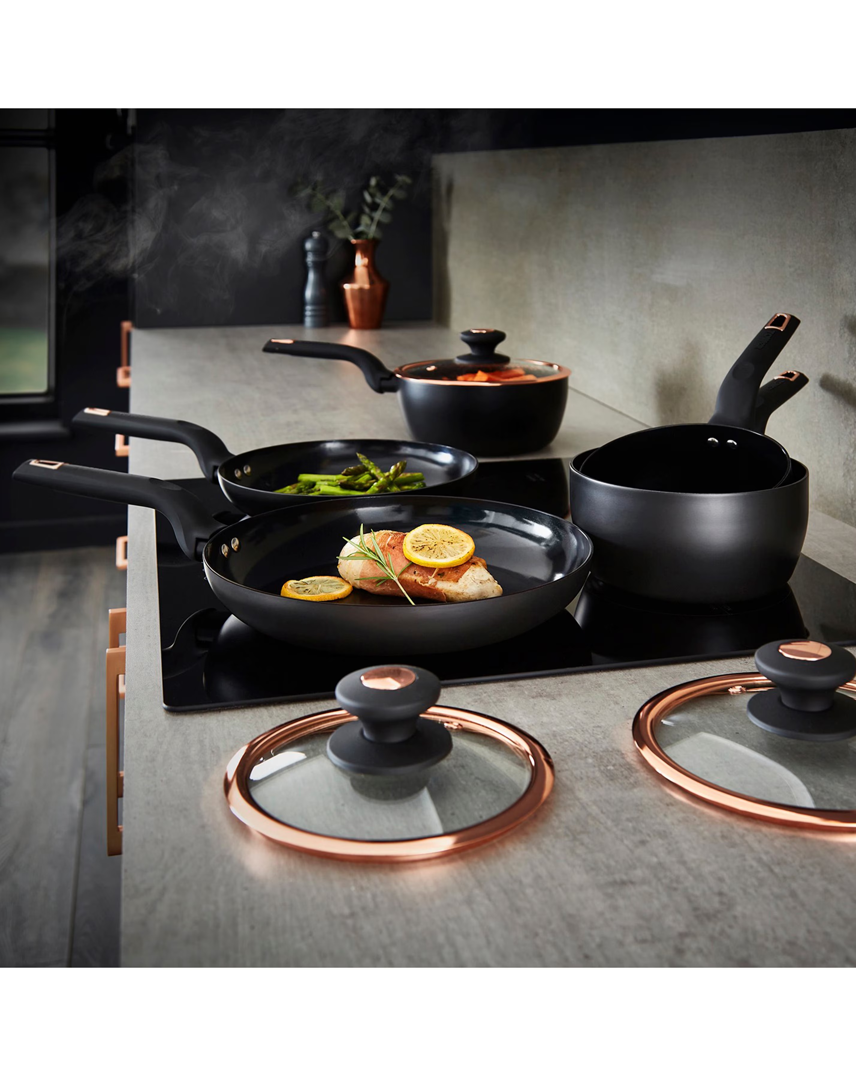 Tower Cavaletto Cookware 6 Piece Set Black 6 Tower Cavaletto Cookware 6 Piece Set Black
