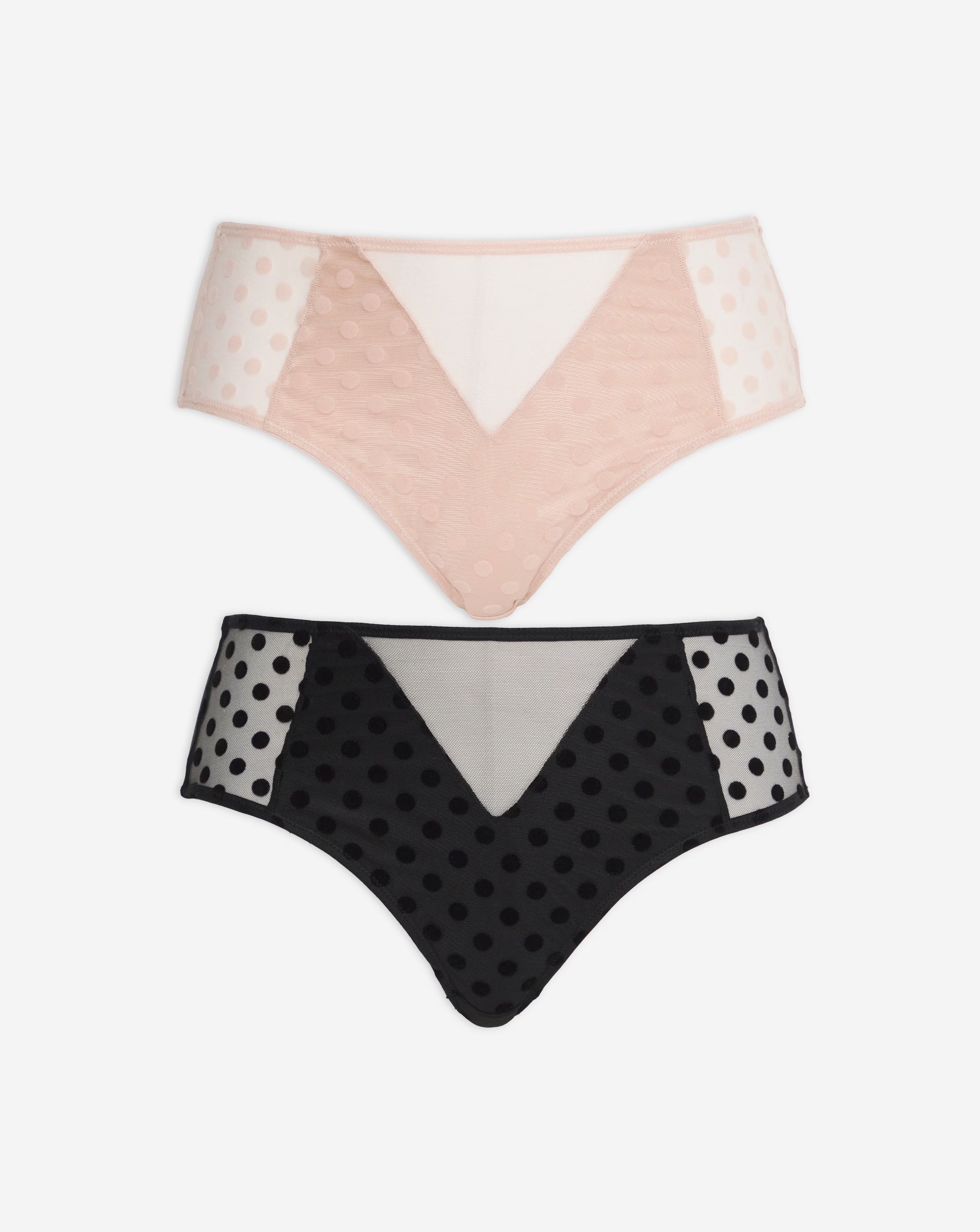 Pretty Secrets (2 Pack) Hannah Everyday Spot Mesh Briefs Black/Blush 4 Pretty Secrets (2 Pack) Hannah Everyday Spot Mesh Briefs Black/Blush