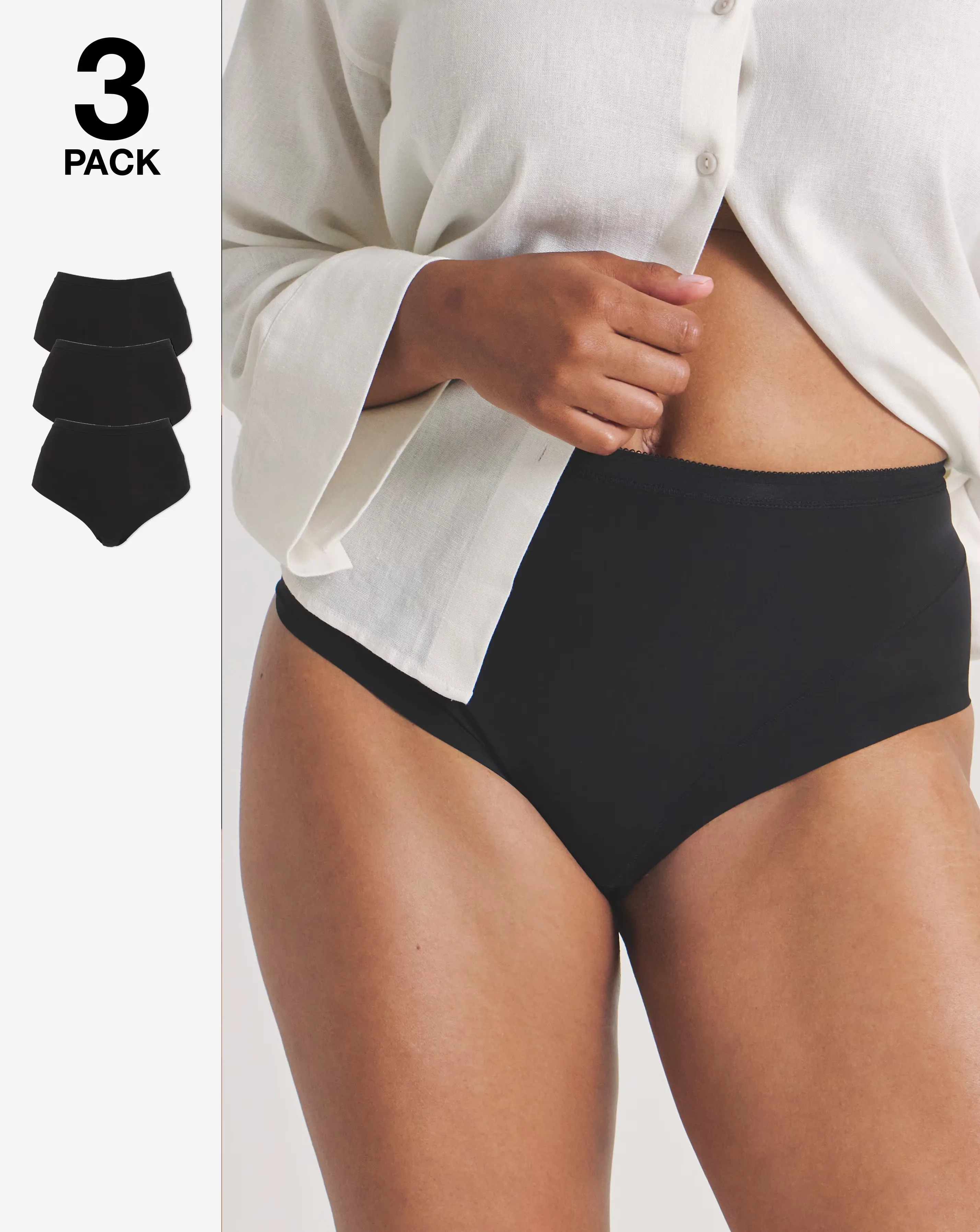 MAGISCULPT Light Control (3 Pack) Tummy Shaper Knickers Black 1 MAGISCULPT Light Control (3 Pack) Tummy Shaper Knickers Black