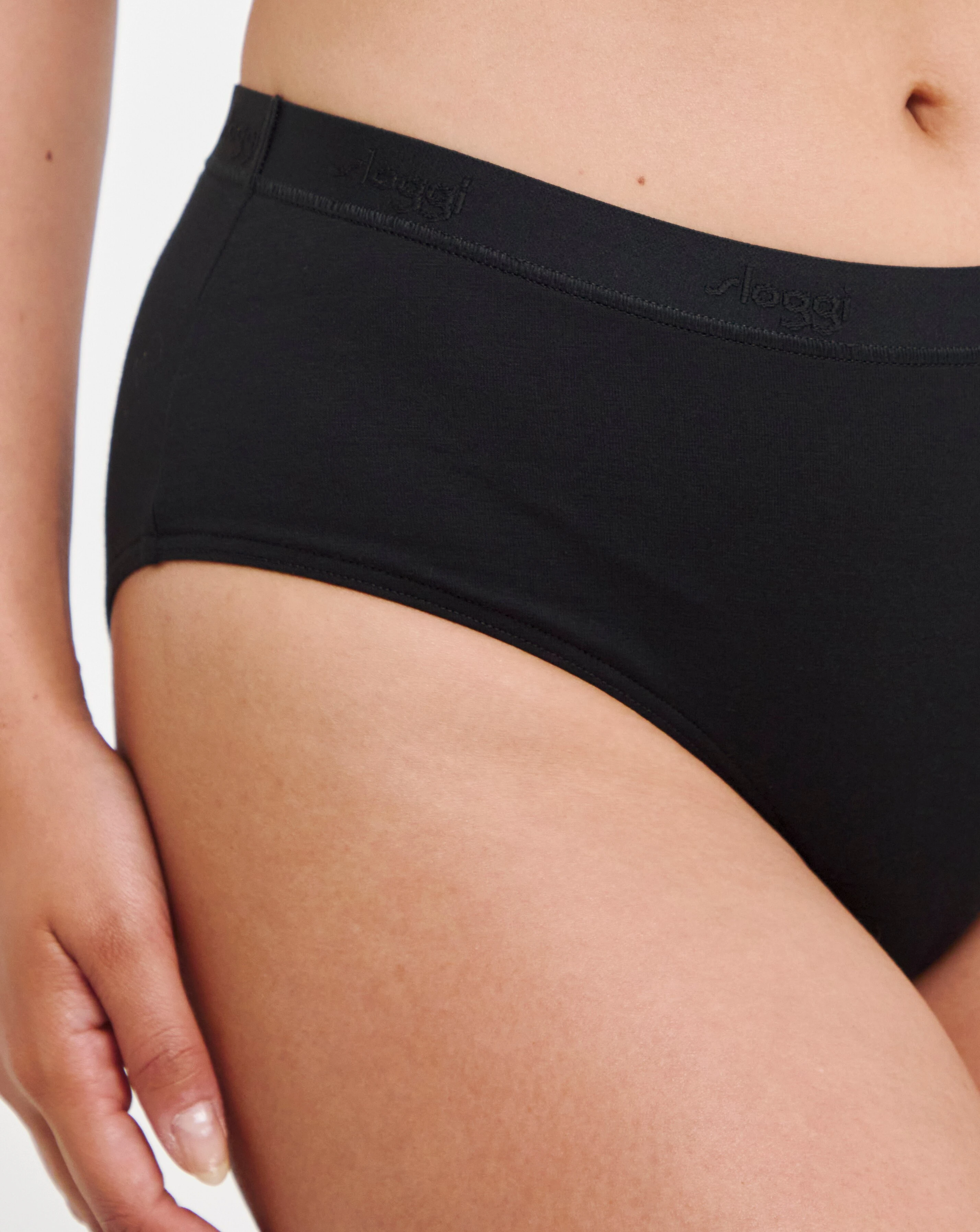 Sloggi (3 Pack) Go Casual Cotton Midi Knickers Black 5 Sloggi (3 Pack) Go Casual Cotton Midi Knickers Black
