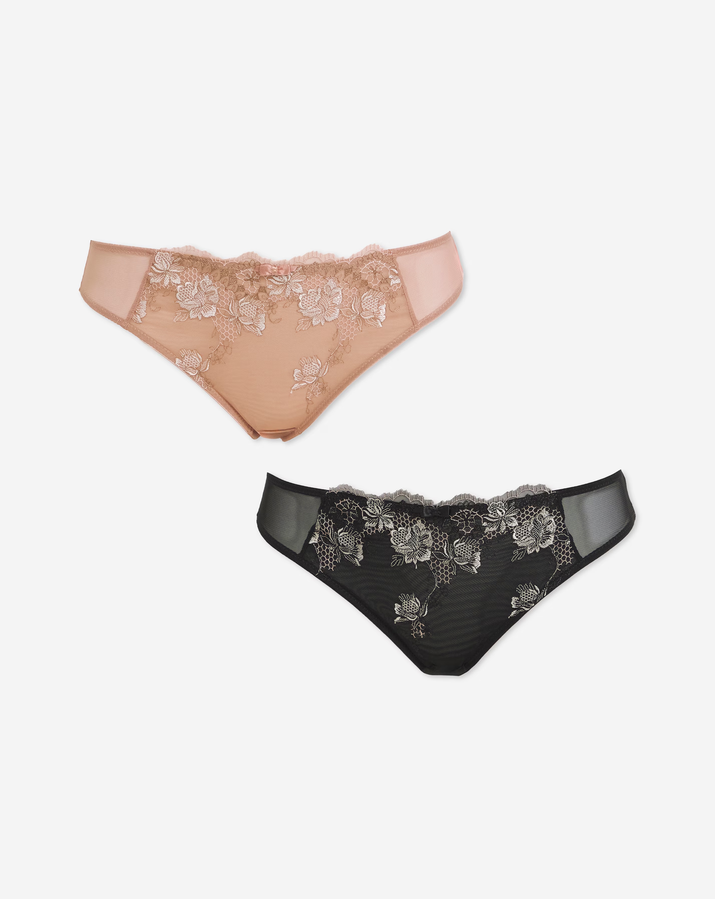Pretty Secrets (2 Pack) Libby Matching Briefs Almond/Black 2 Pretty Secrets (2 Pack) Libby Matching Briefs Almond/Black