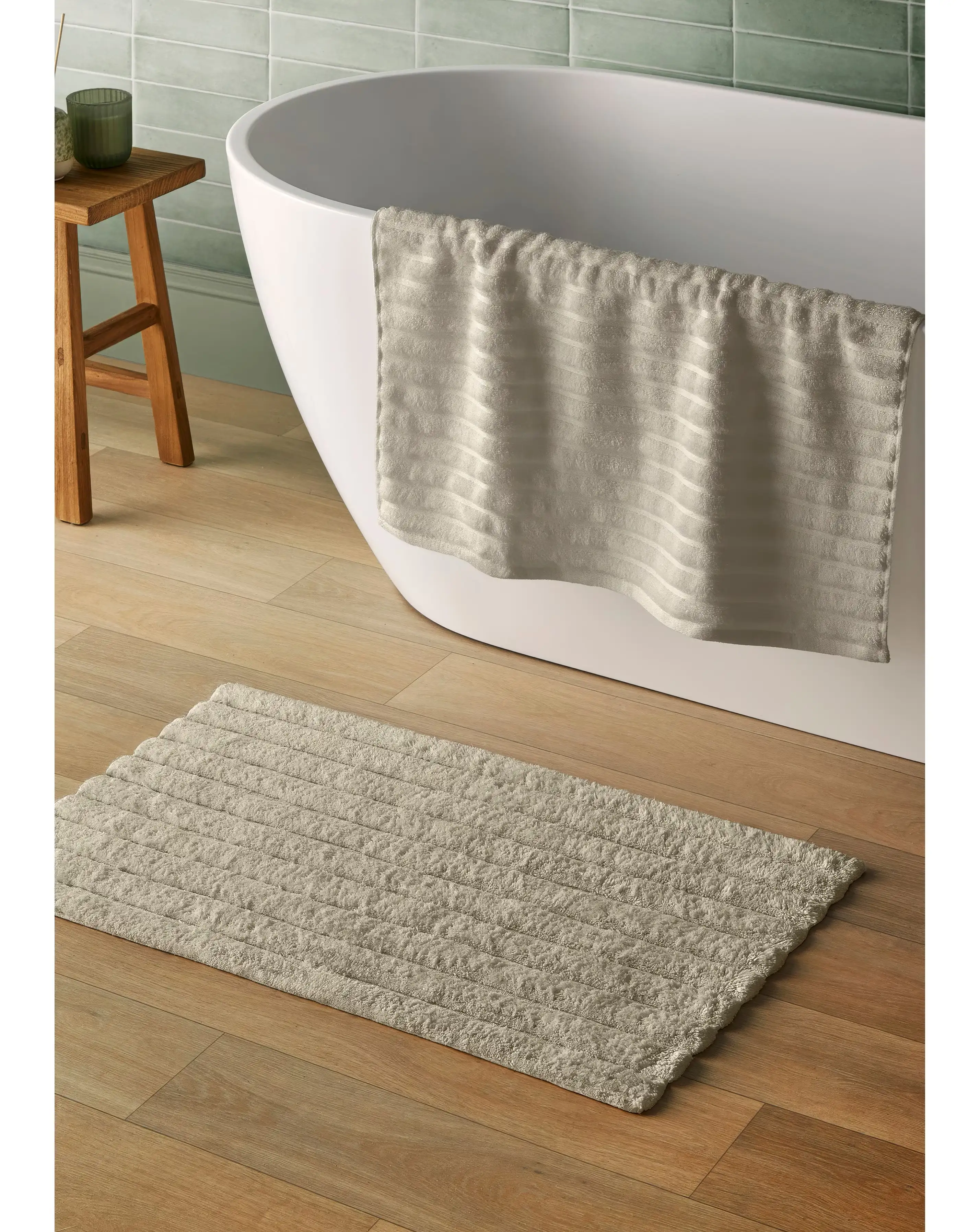 Silentnight Ribbed Cotton Bath Mat 1 Silentnight Ribbed Cotton Bath Mat