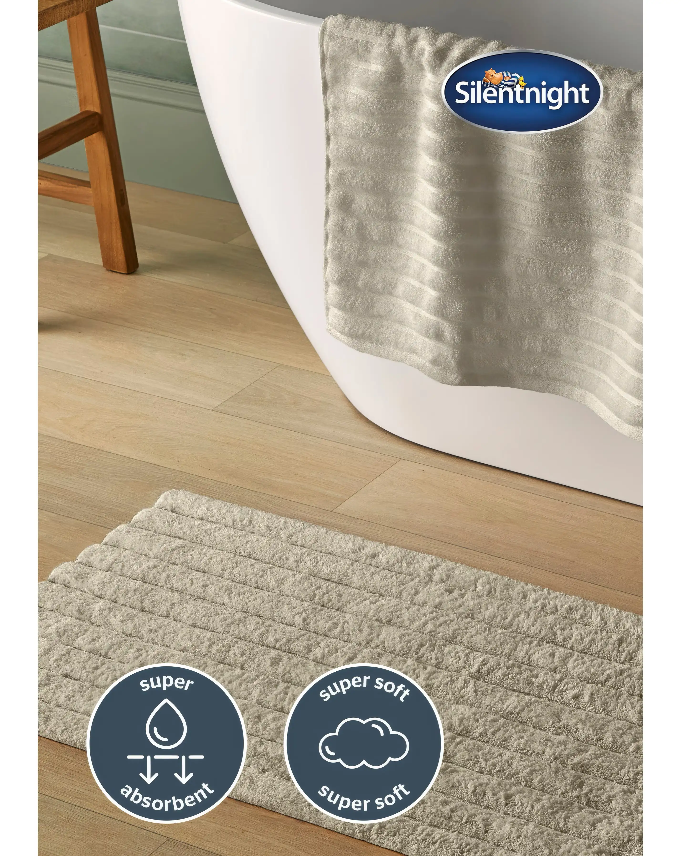 Silentnight Ribbed Cotton Bath Mat 2 Silentnight Ribbed Cotton Bath Mat
