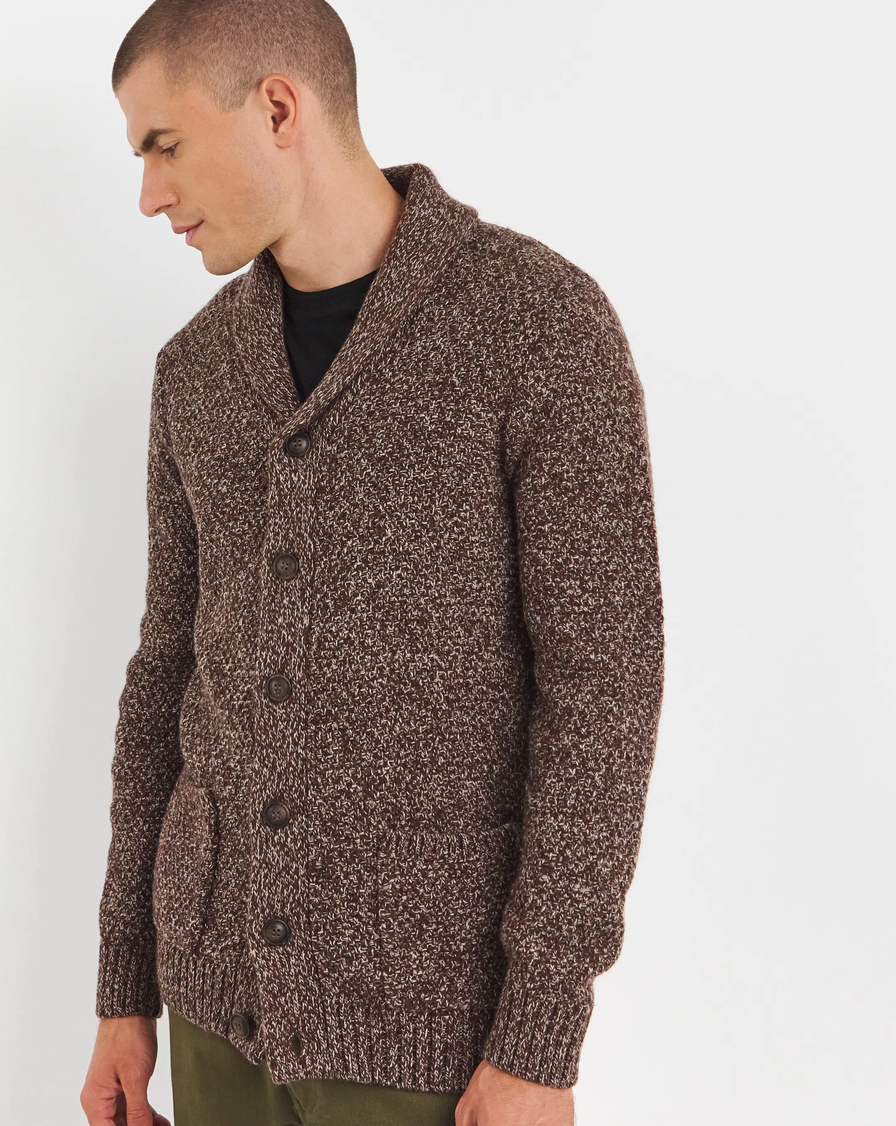 Brown Twist Wool Cardigan 2 Brown Twist Wool Cardigan