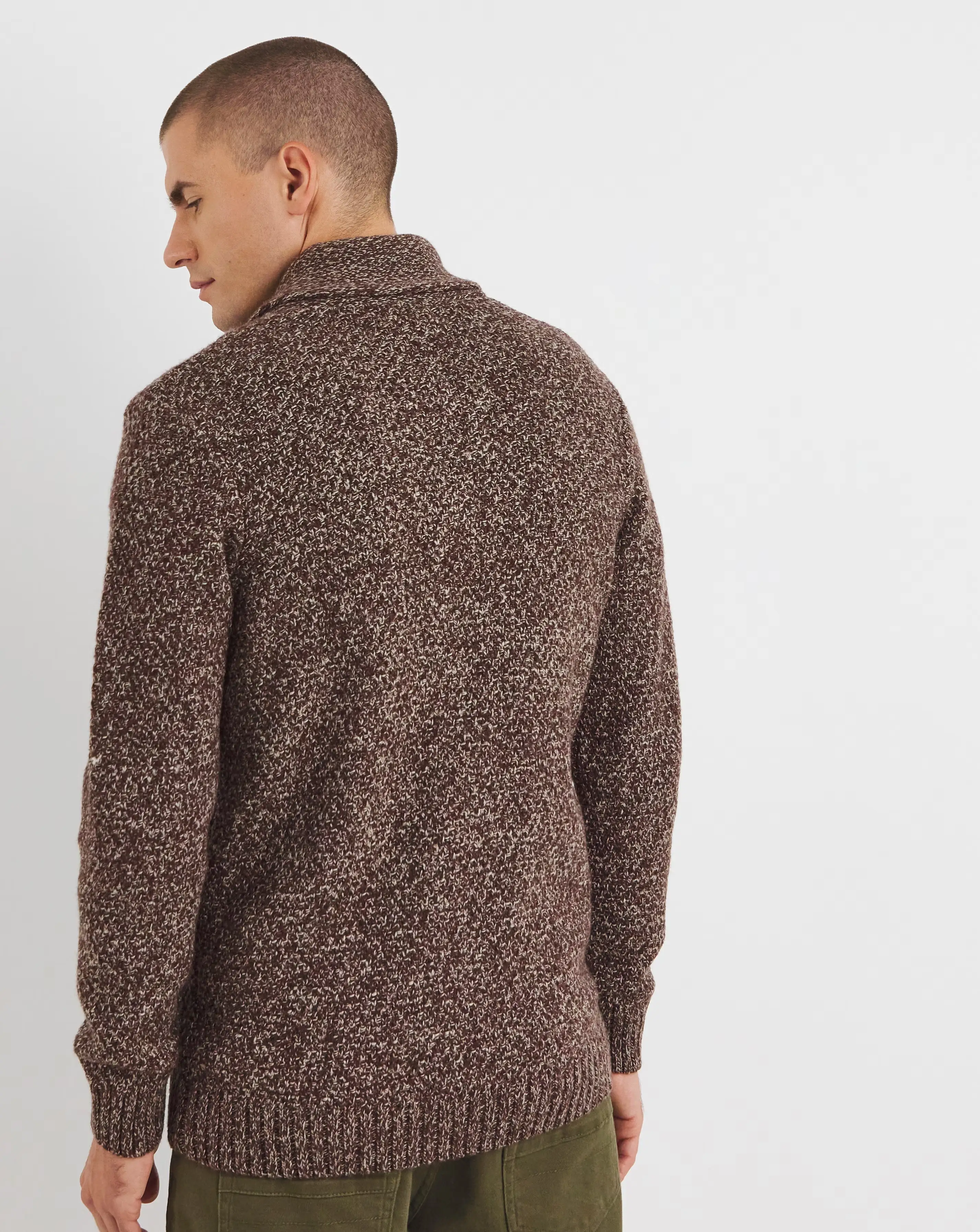Brown Twist Wool Cardigan 4 Brown Twist Wool Cardigan