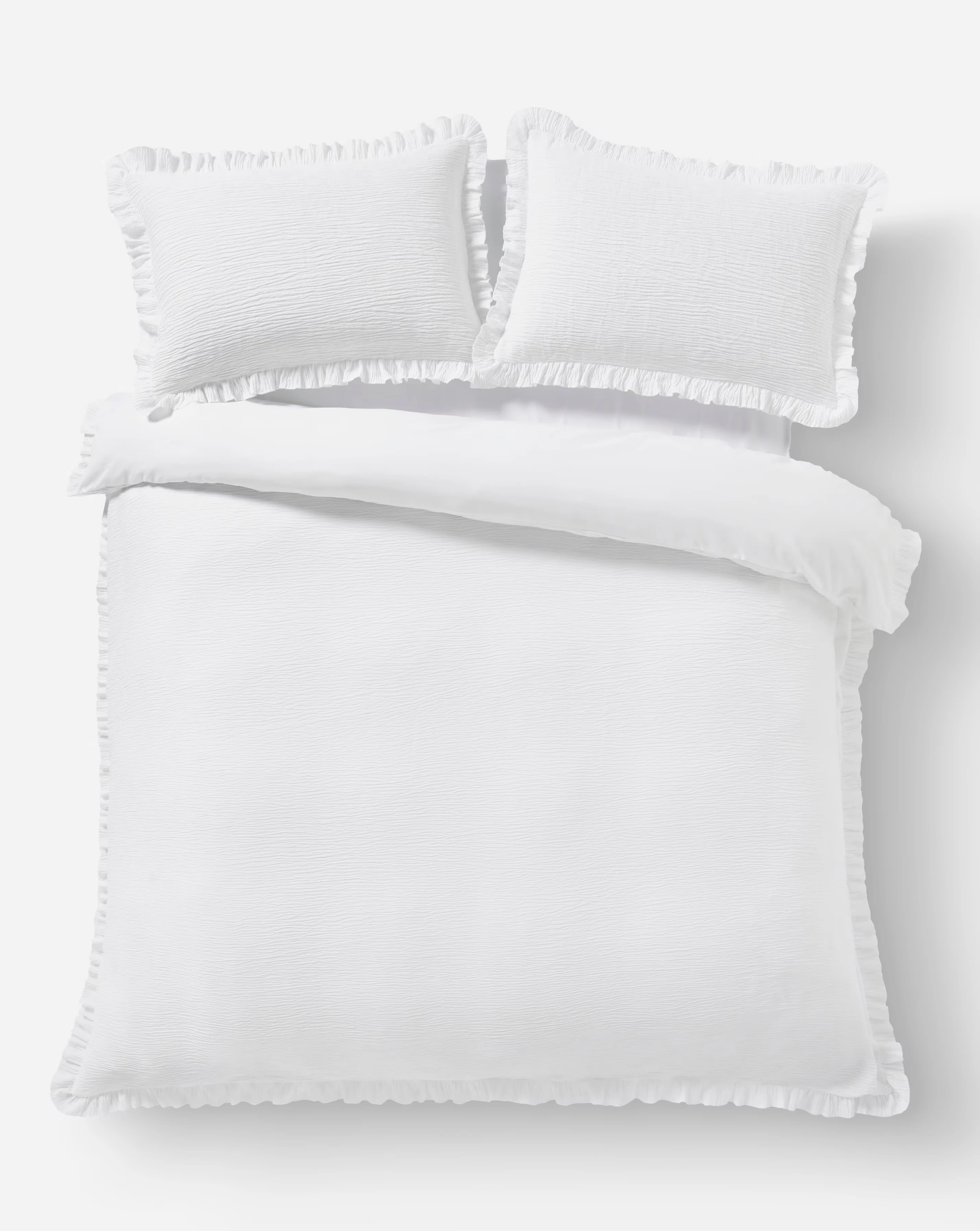 Crinkle Ruffled Edge Duvet Cover Set 4 Crinkle Ruffled Edge Duvet Cover Set