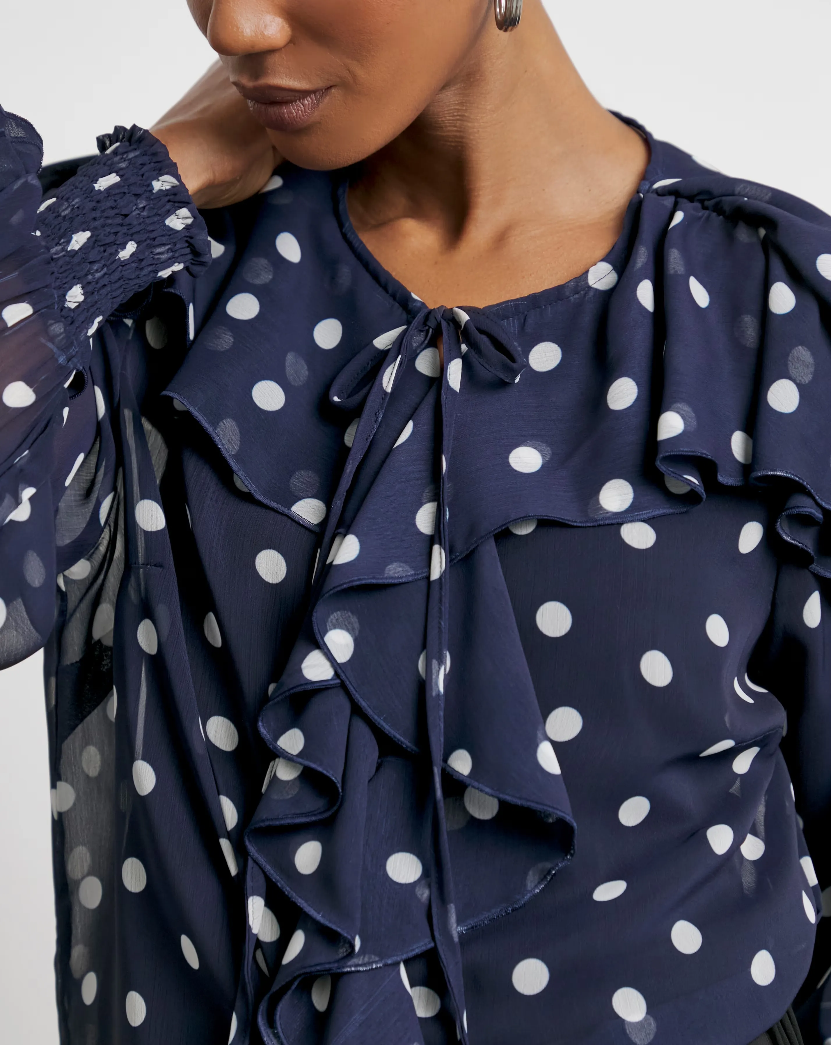 Joanna Hope Crinkle Chiffon Ruffle Blouse 5 Joanna Hope Crinkle Chiffon Ruffle Blouse