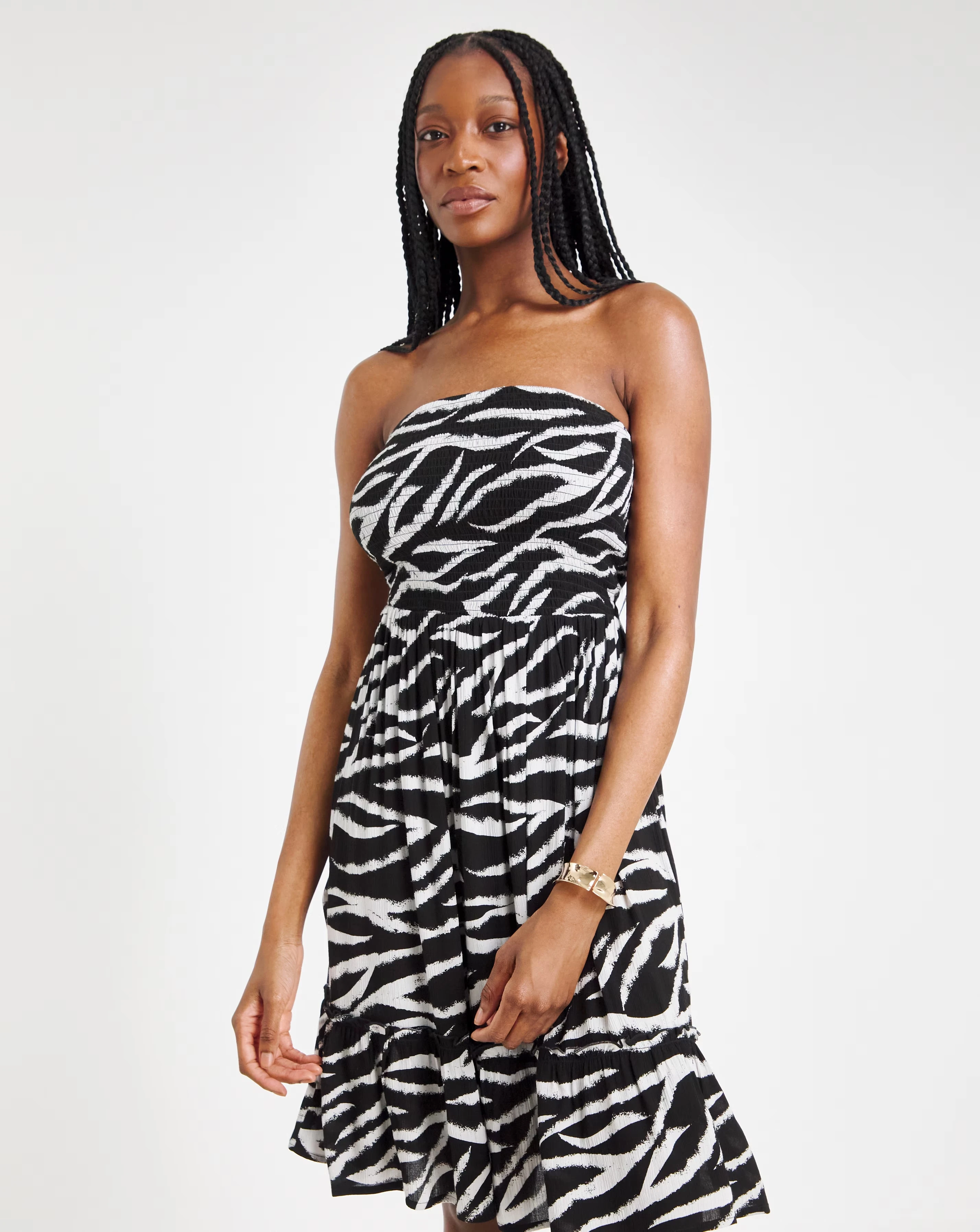 Value Shirred Mini Beach Dress