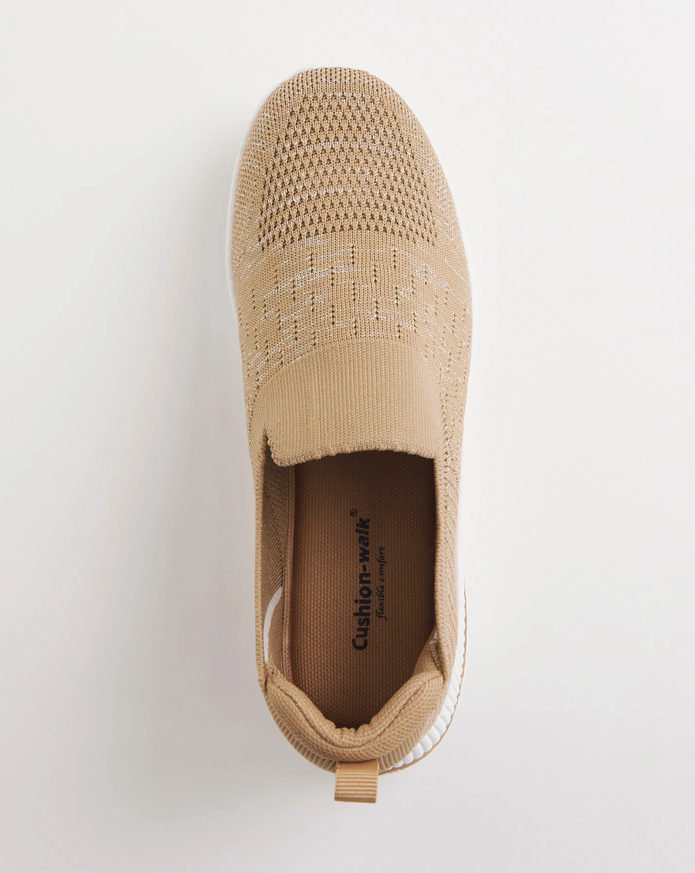 Cushion Walk Gold Glitter Slip On Trainers- Wide Fit (E) 3 Cushion Walk Gold Glitter Slip On Trainers- Wide Fit (E)