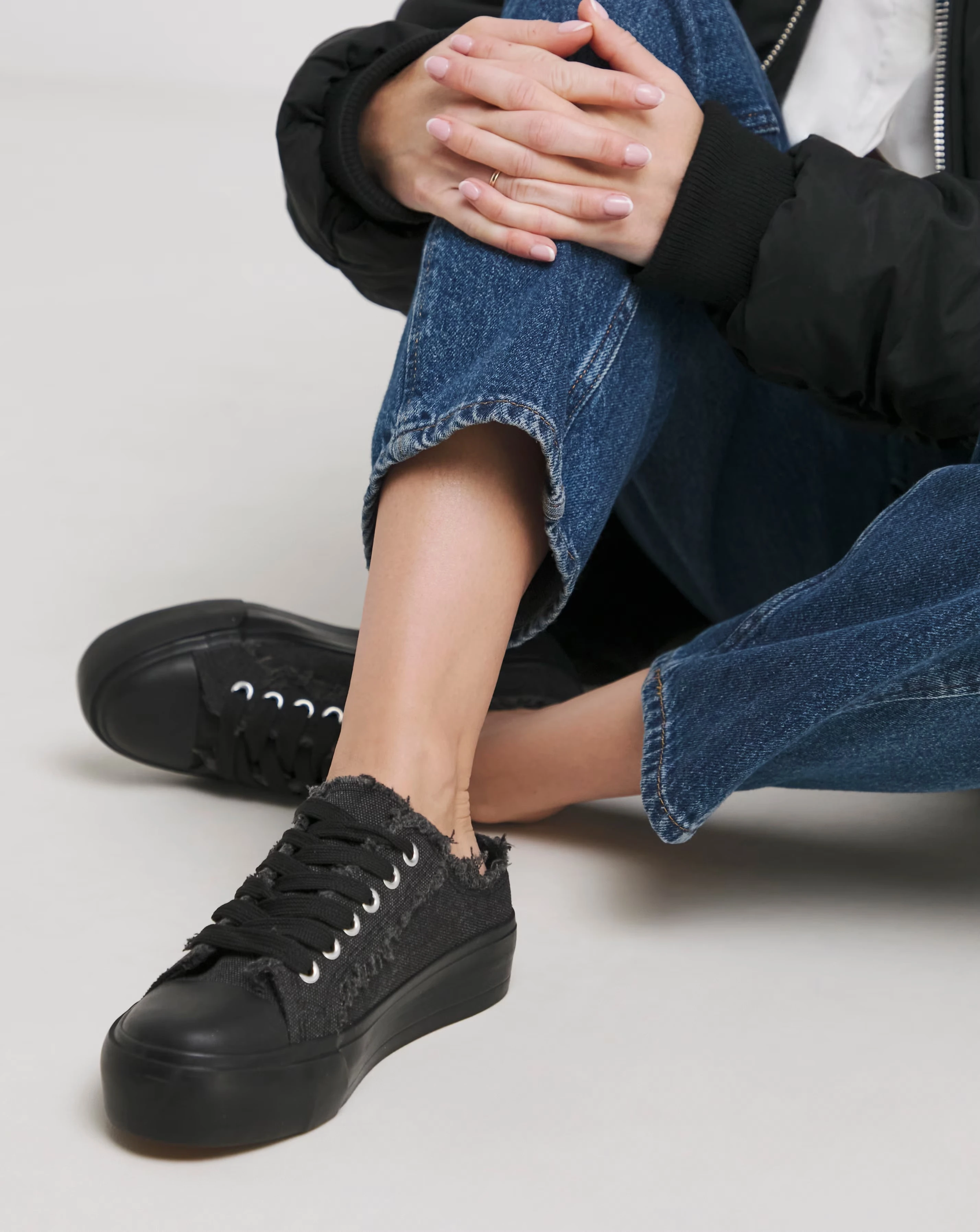 Bowie Raw Edge Slip on Trainers - Wide Fit (E) 2 Bowie Raw Edge Slip on Trainers - Wide Fit (E)