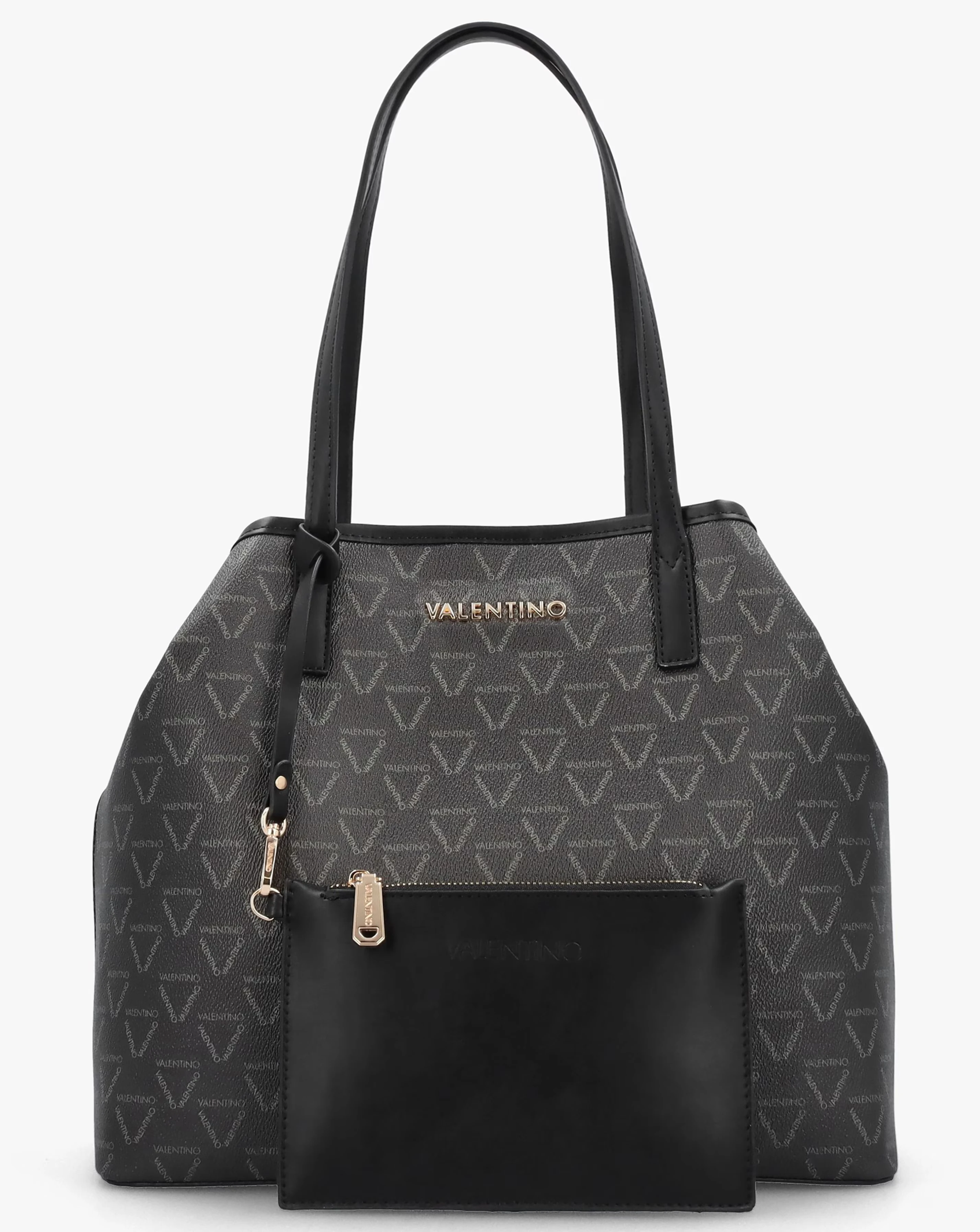Valentino Bags Lady Black Multi Repeat Logo Shopper Bag 2 Valentino Bags Lady Black Multi Repeat Logo Shopper Bag