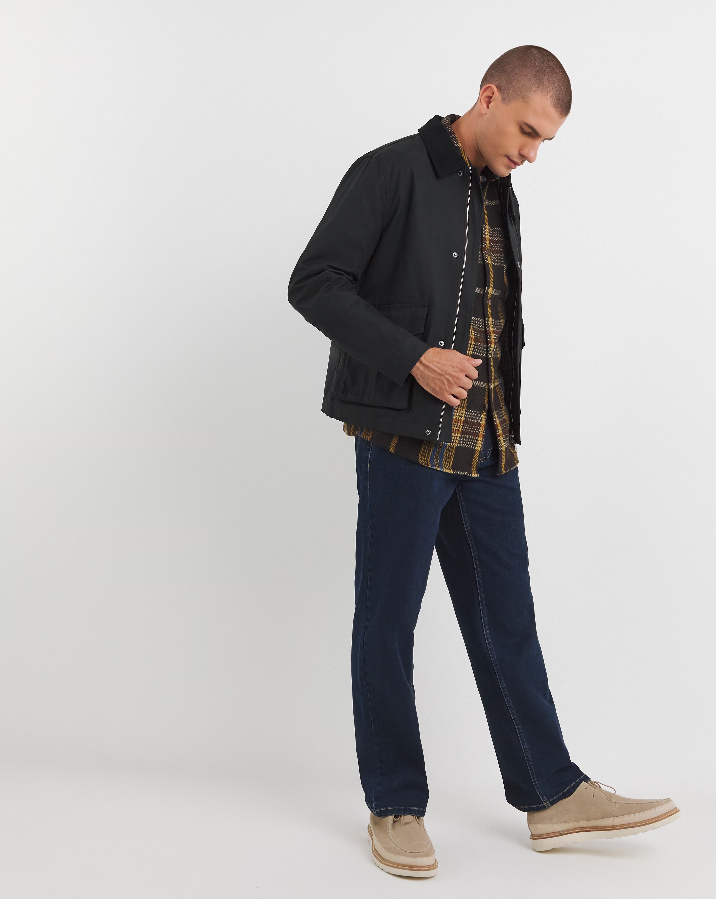 Black Wax Cord Collar Jacket 2 Black Wax Cord Collar Jacket