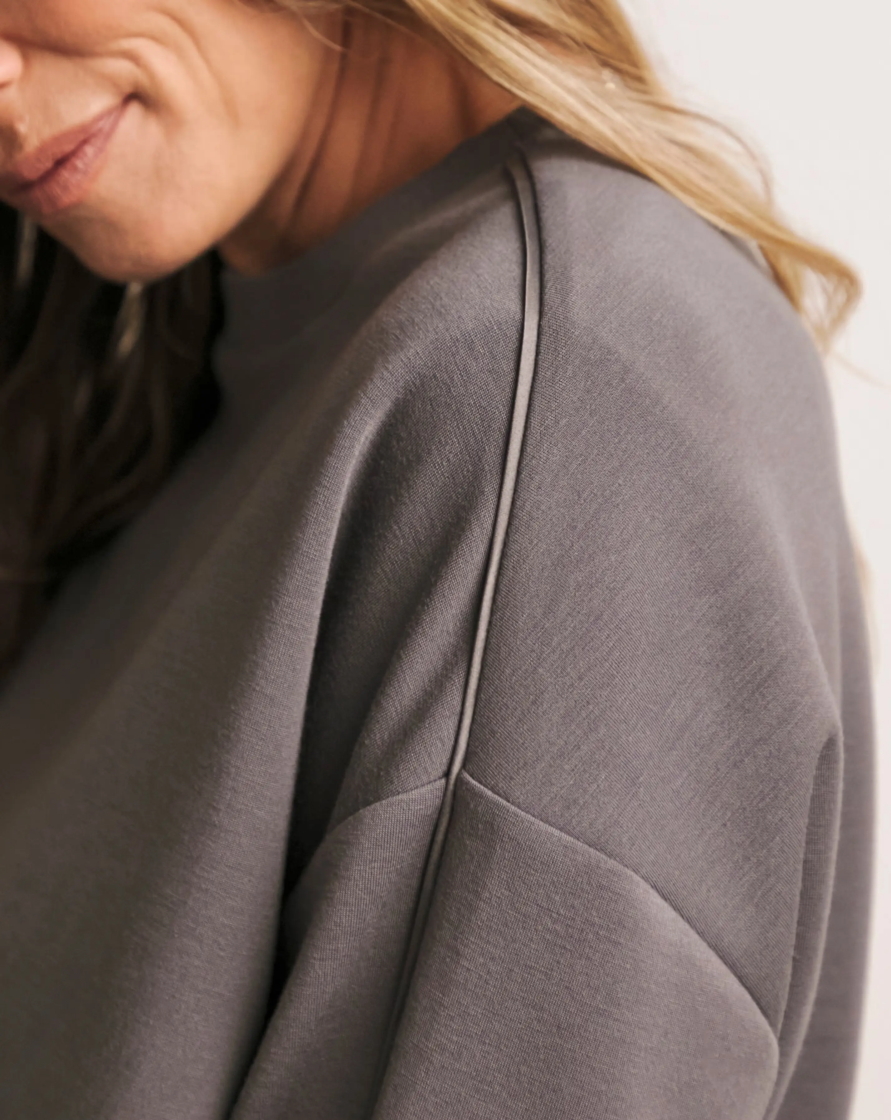 Anthology Pewter Satin Stripe Sweatshirt 3 Anthology Pewter Satin Stripe Sweatshirt