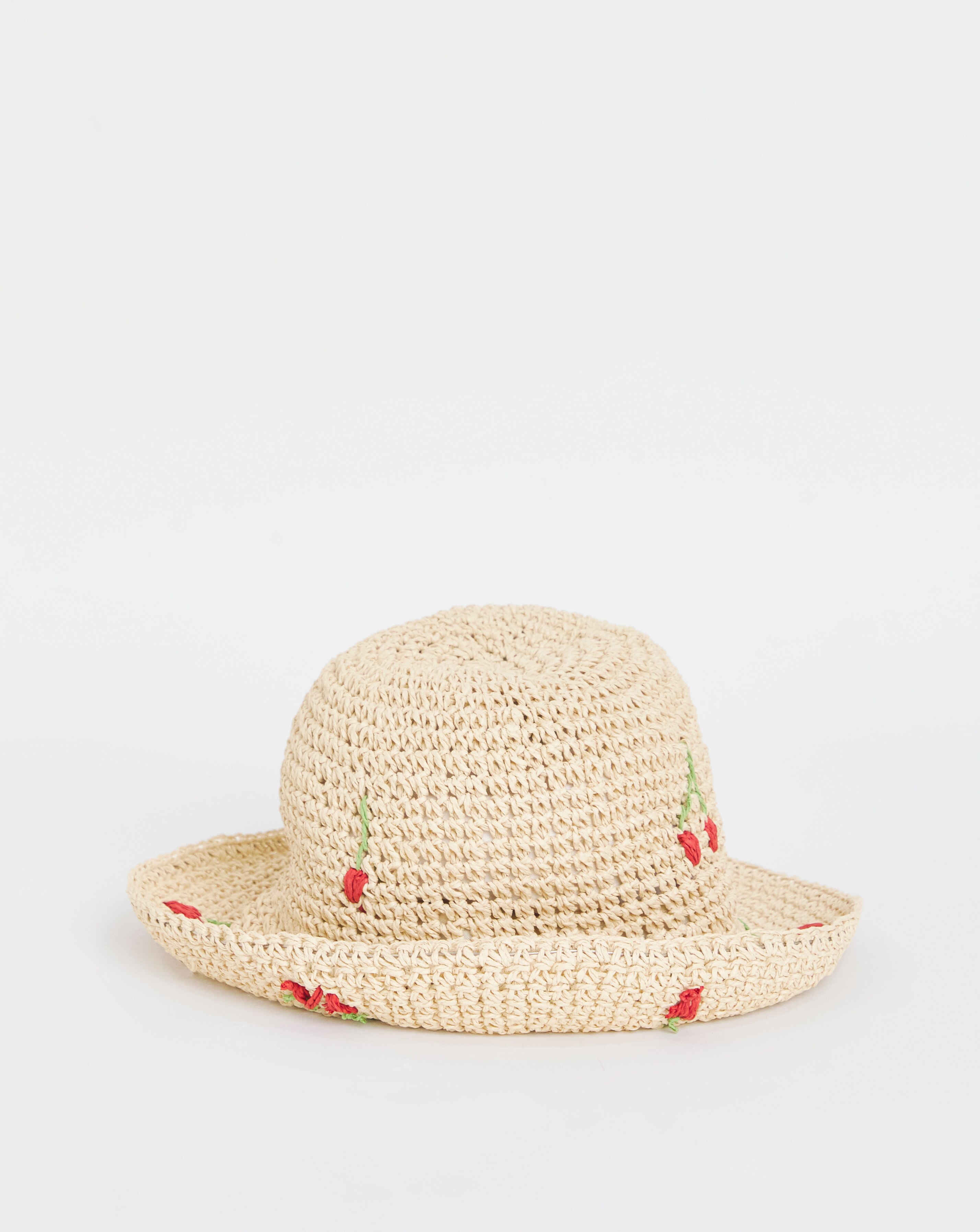 Cherry Embroidered Raffia Hat 4 Cherry Embroidered Raffia Hat