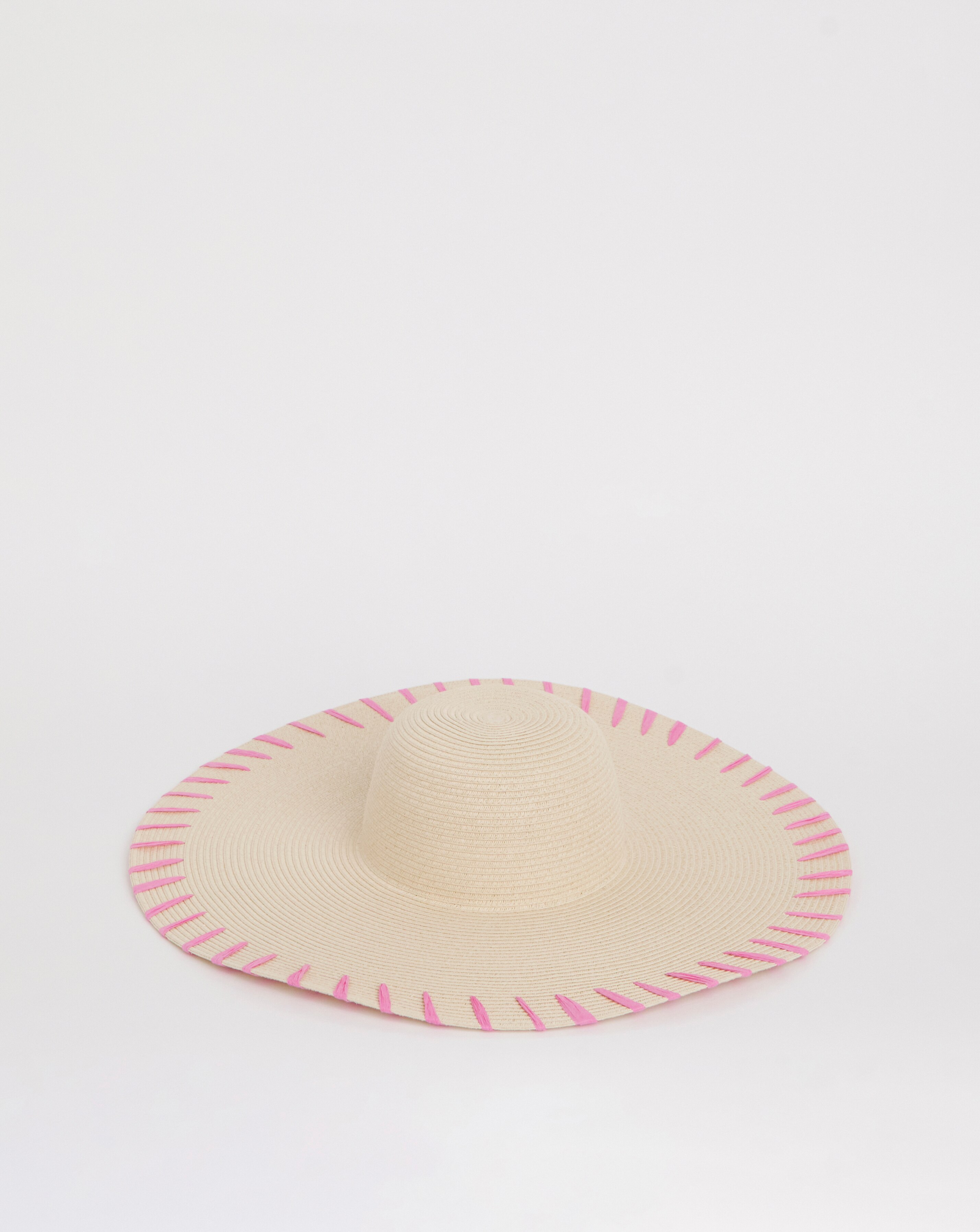 Wide Brim Raffia Edge Straw Hat 2 Wide Brim Raffia Edge Straw Hat