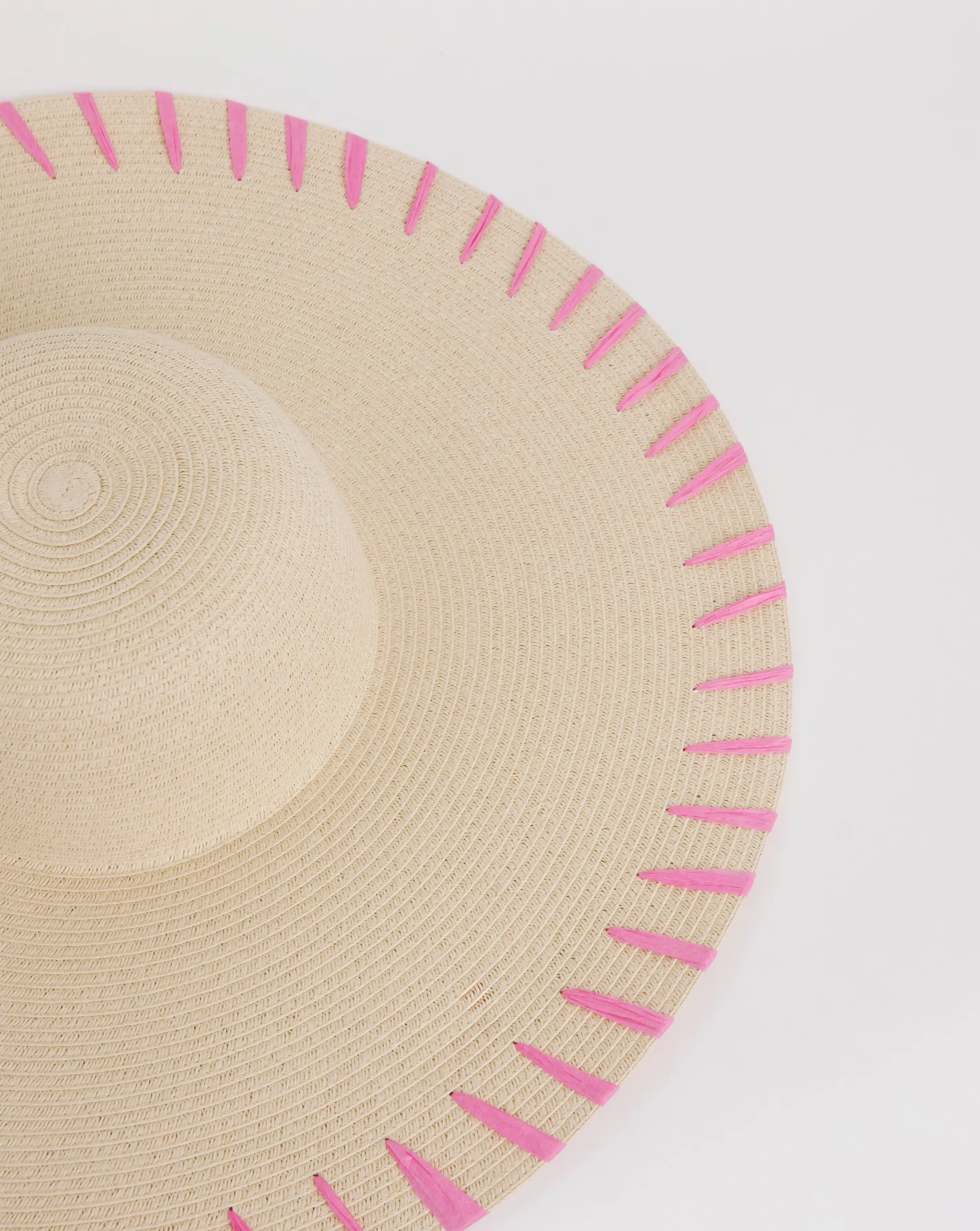 Wide Brim Raffia Edge Straw Hat 3 Wide Brim Raffia Edge Straw Hat
