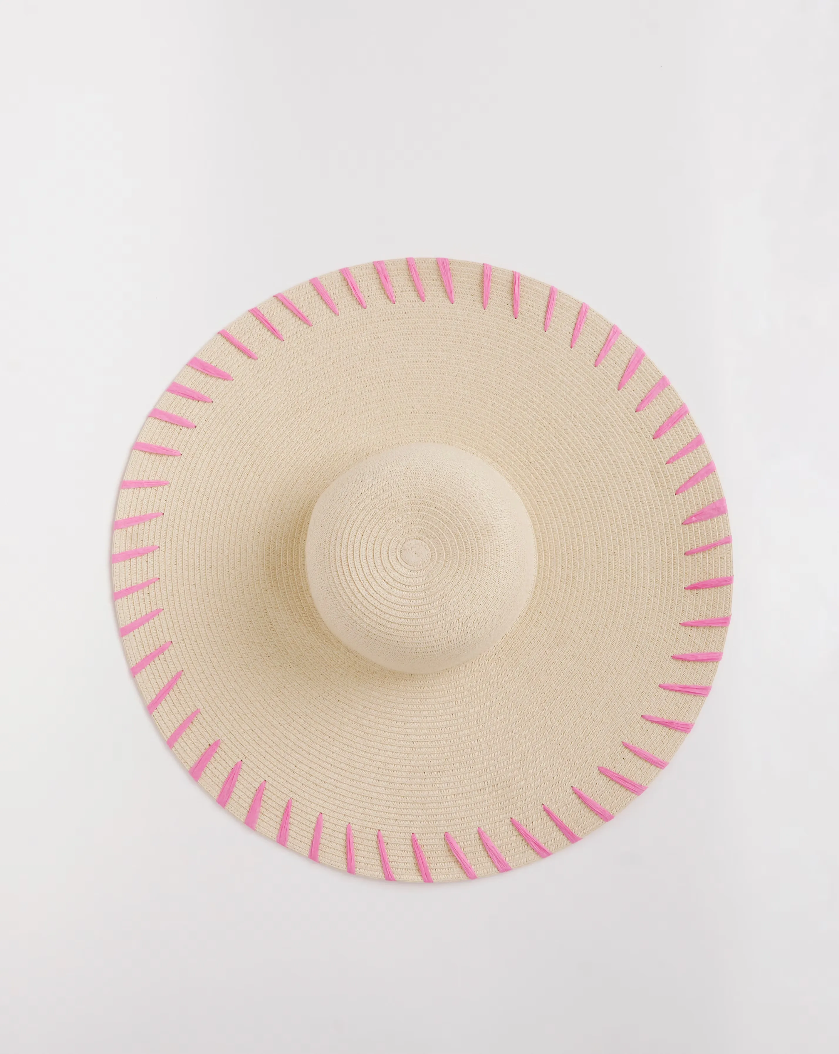 Wide Brim Raffia Edge Straw Hat 4 Wide Brim Raffia Edge Straw Hat