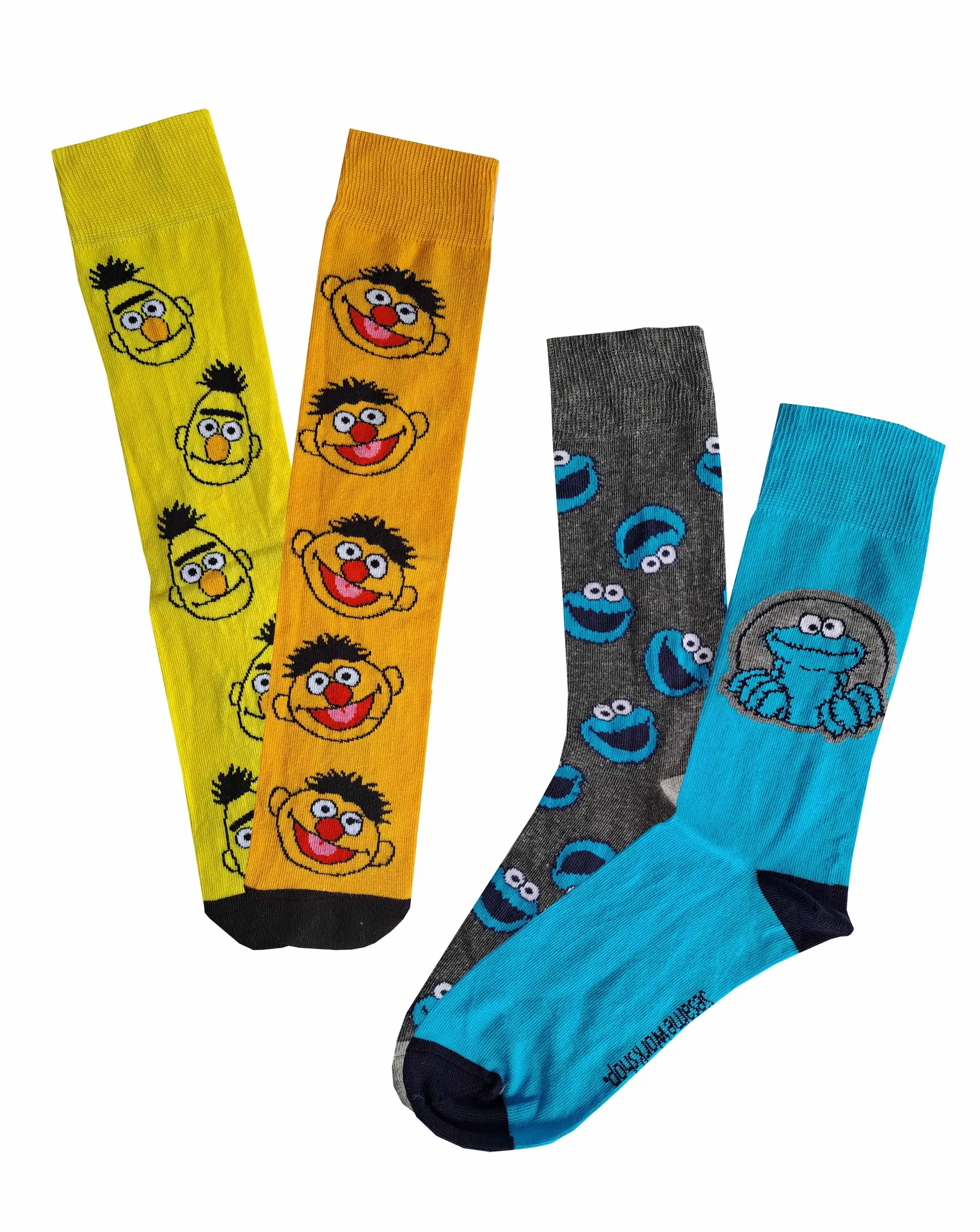 Mens 4pk Cookie & Bert Ernie Socks 1 Mens 4pk Cookie & Bert Ernie Socks