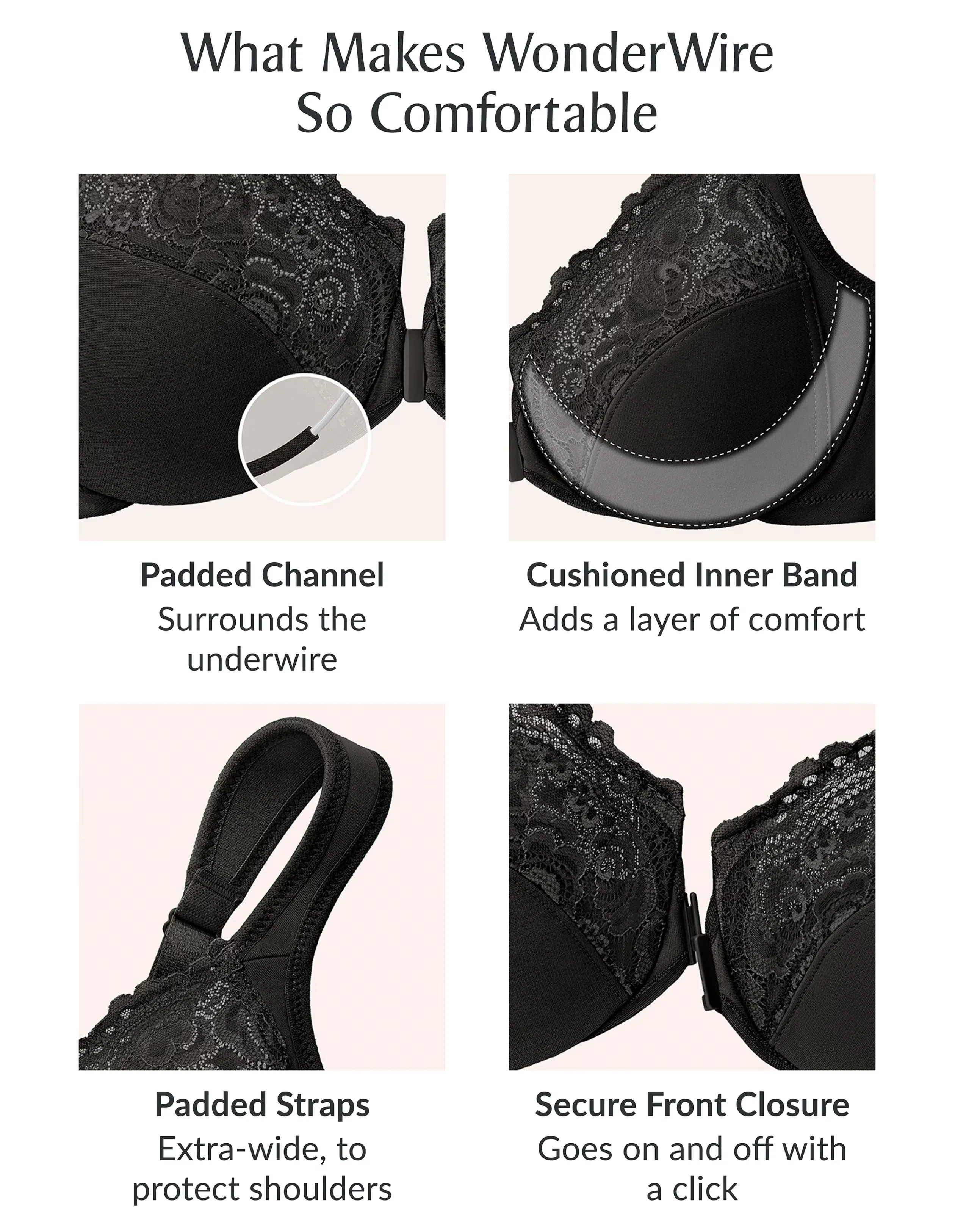Glamorise Plus Size WonderWire Front-Fastening Bra 1245 2 Glamorise Plus Size WonderWire Front-Fastening Bra 1245