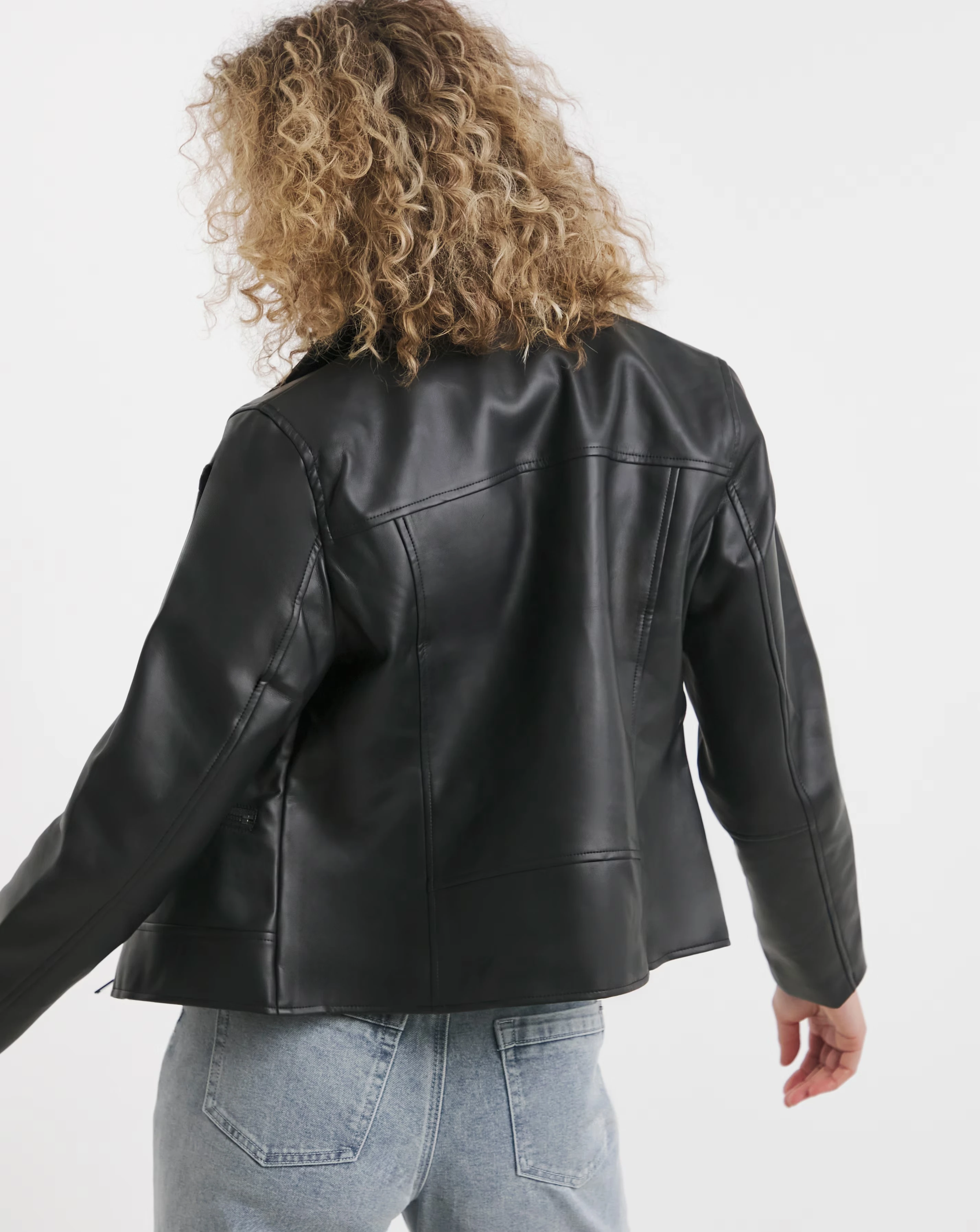 Black Faux Leather Biker Jacket 3 Black Faux Leather Biker Jacket
