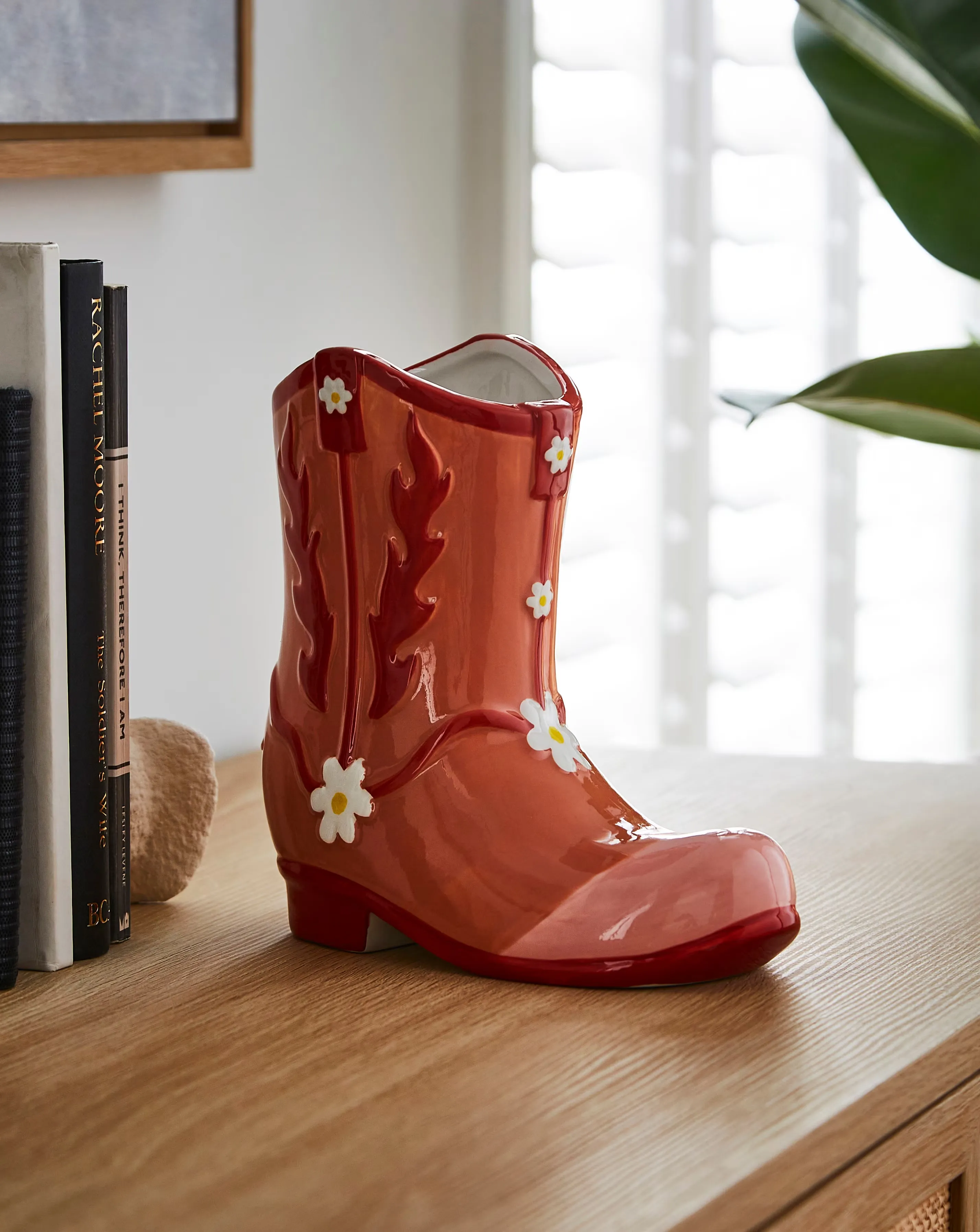 Pink Cowboy Boot Flower Vase 1 Pink Cowboy Boot Flower Vase