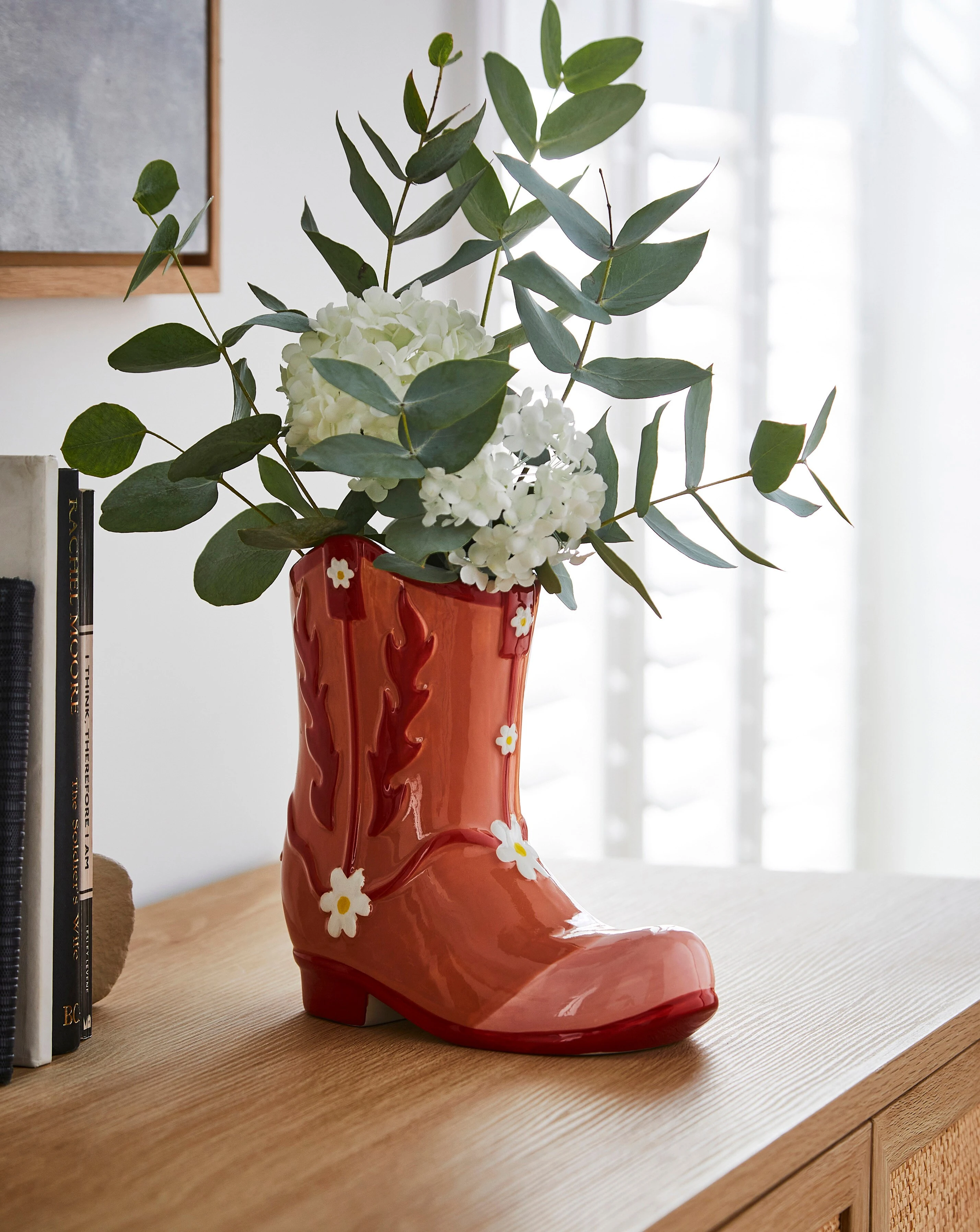 Pink Cowboy Boot Flower Vase 2 Pink Cowboy Boot Flower Vase