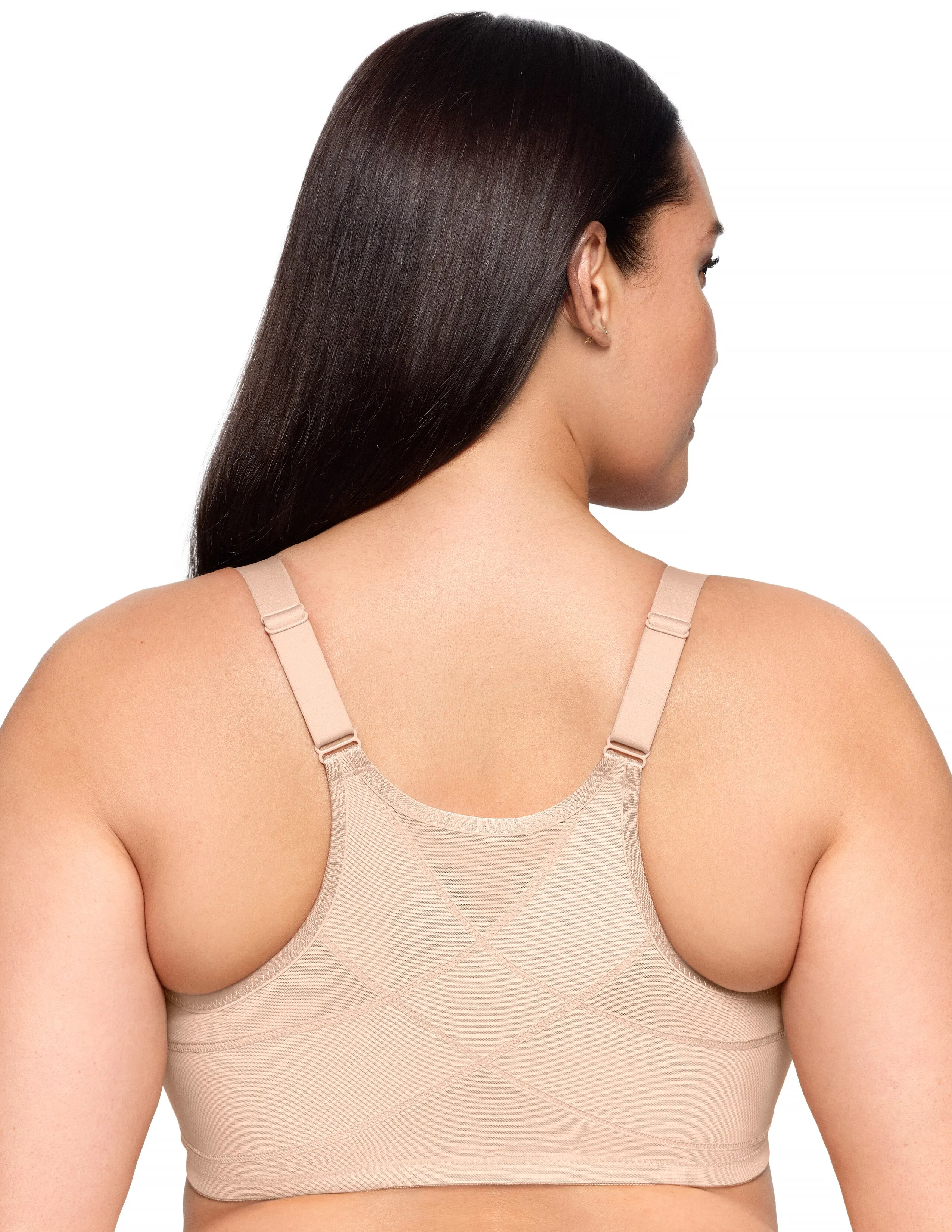 Glamorise Plus Size WonderWire Posture Back Front-Fastening Bra 9265 2 Glamorise Plus Size WonderWire Posture Back Front-Fastening Bra 9265