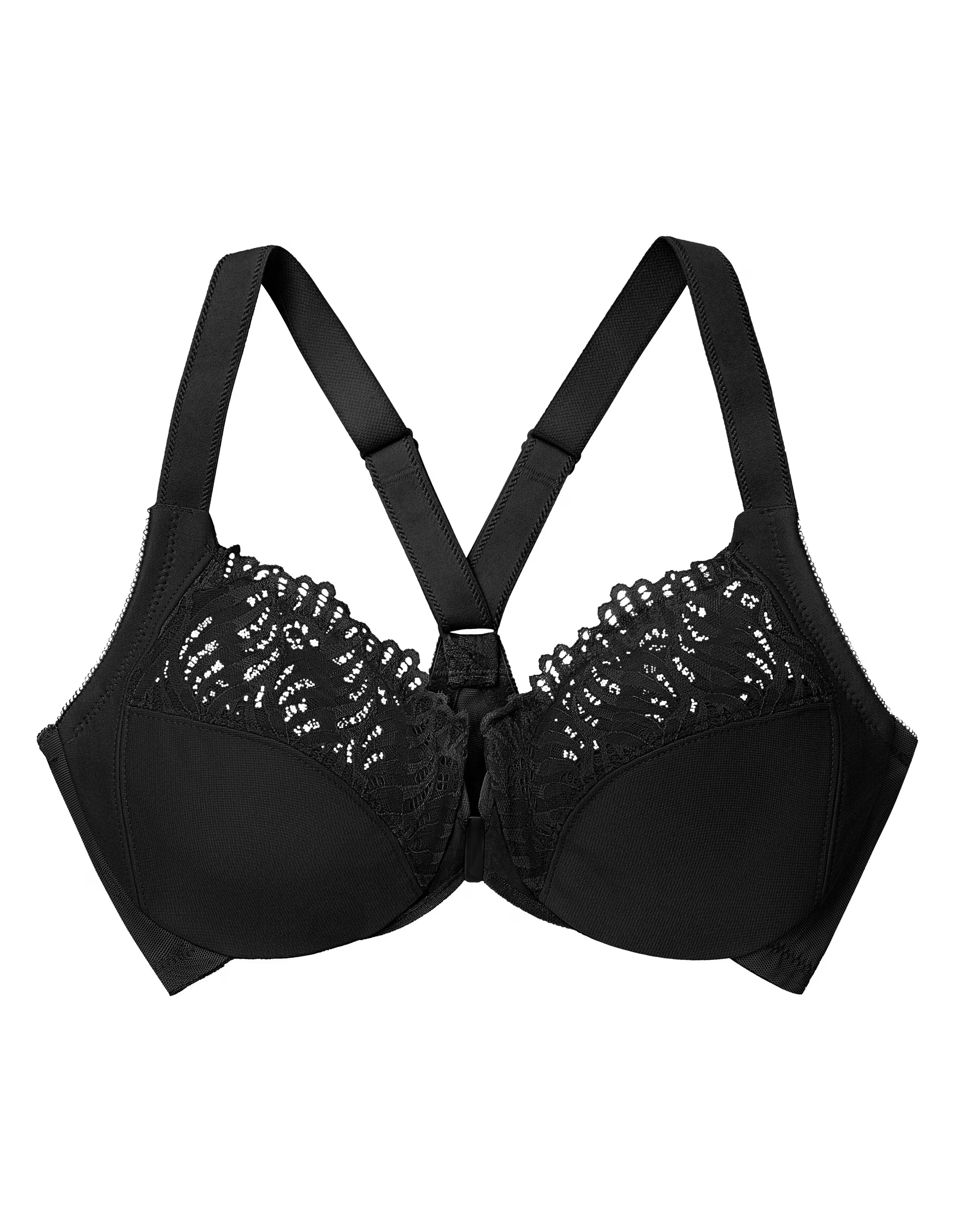 Glamorise Plus Size Front-Fastening T-Back WonderWire 1246 5 Glamorise Plus Size Front-Fastening T-Back WonderWire 1246