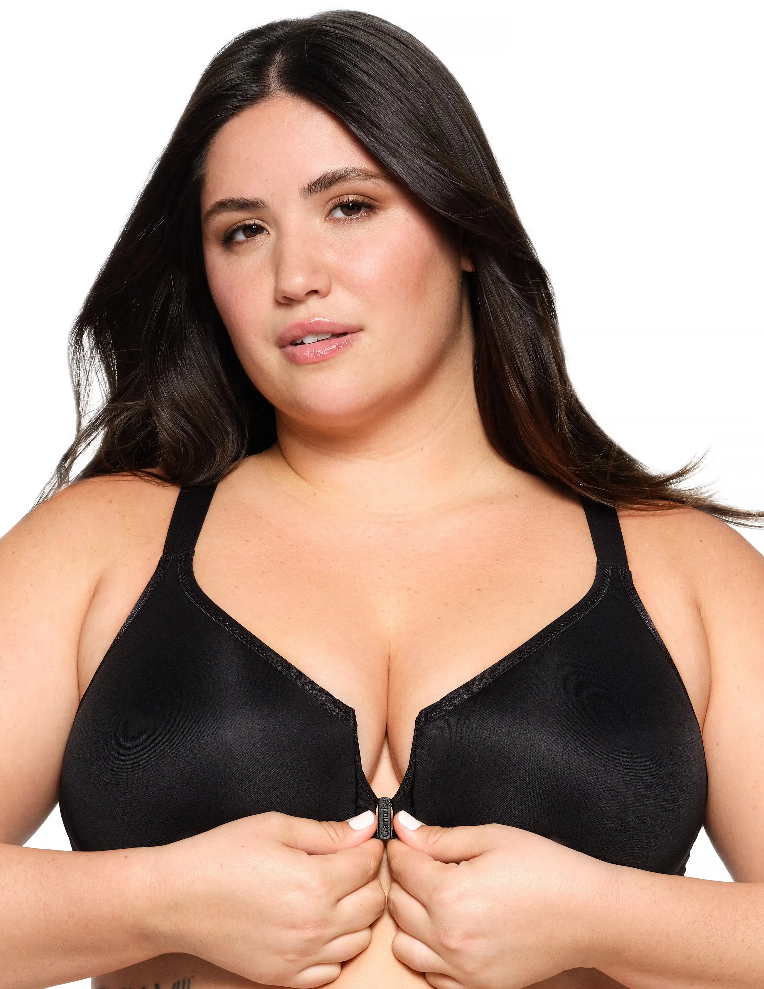 Glamorise Plus Size WonderWire Posture Back Front-Fastening Bra 9265 3 Glamorise Plus Size WonderWire Posture Back Front-Fastening Bra 9265
