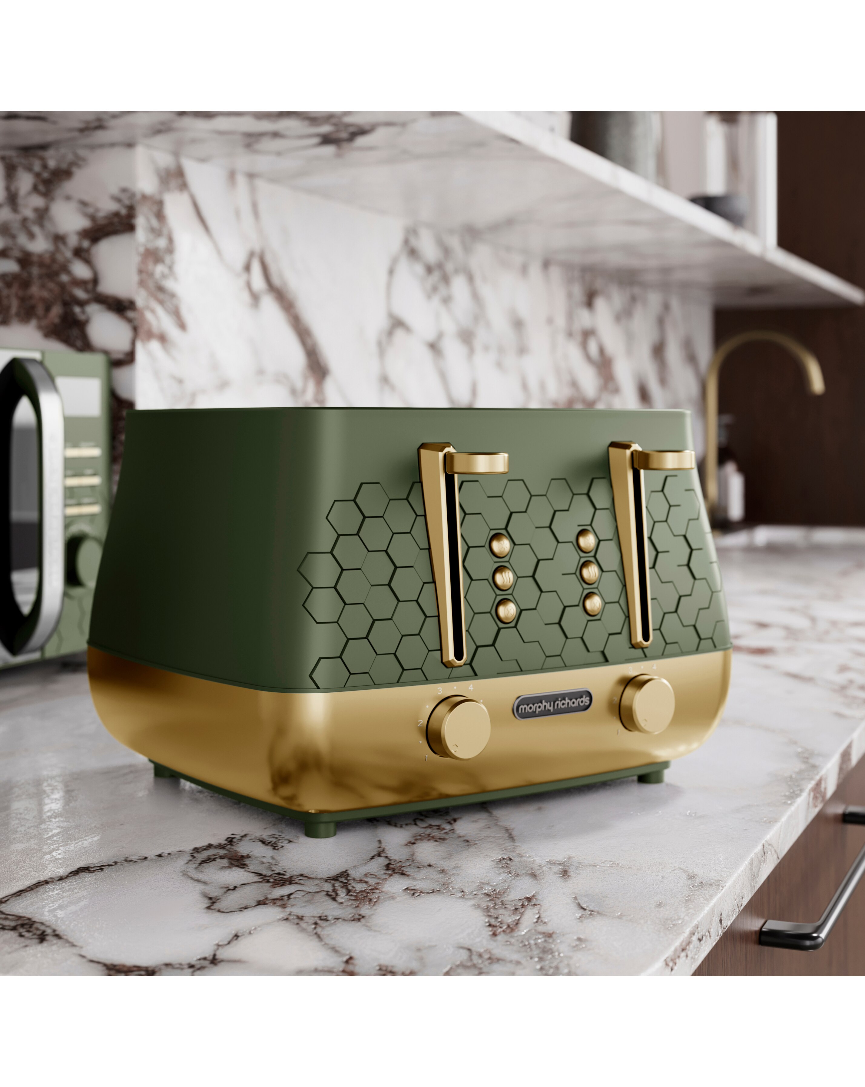 Morphy Richards Cassini 4 Slice Toaster - Olivine 4 Morphy Richards Cassini 4 Slice Toaster - Olivine