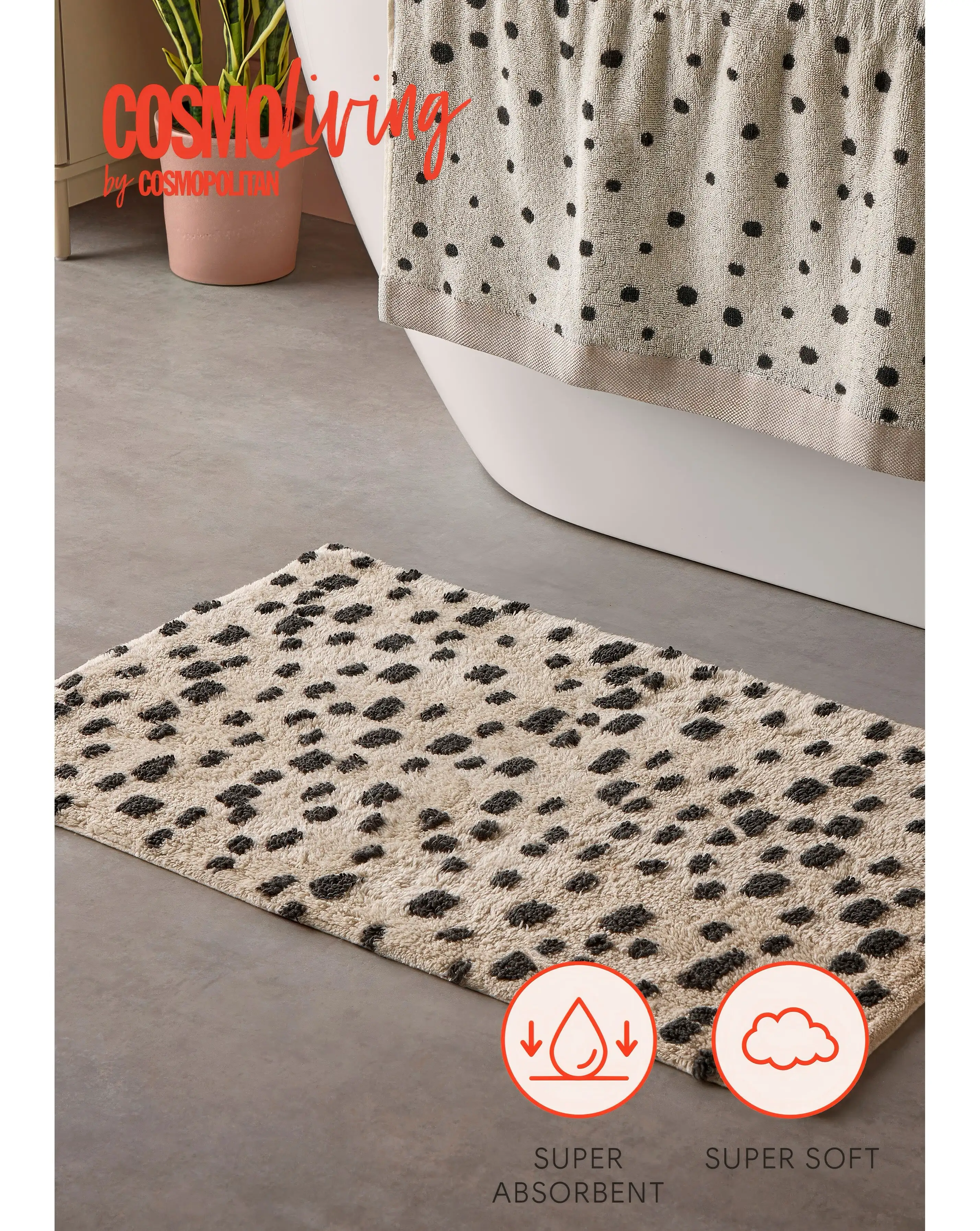 Cosmo Spot Cotton Bath Mat 5 Cosmo Spot Cotton Bath Mat