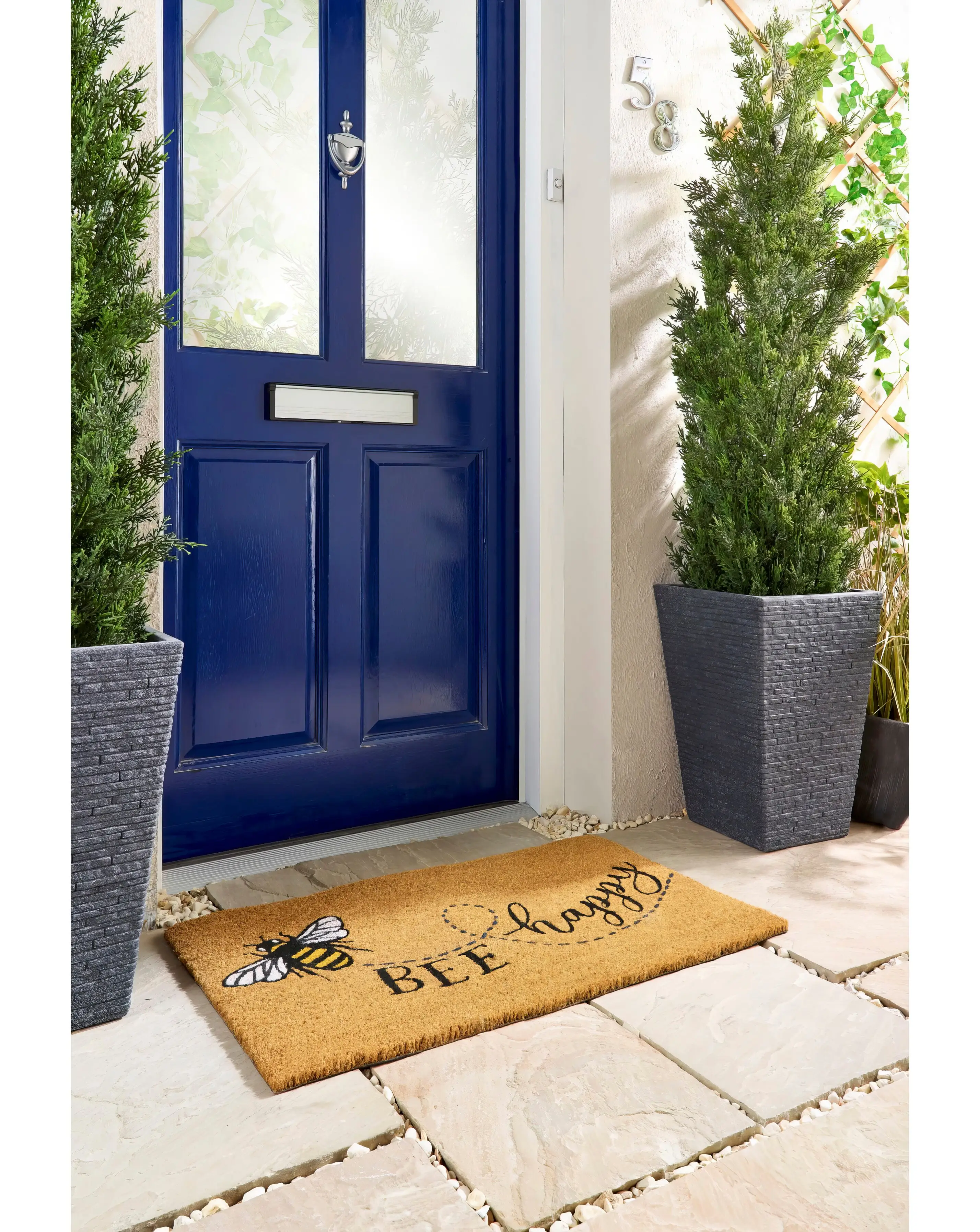 Bee Happy Coir Doormat
