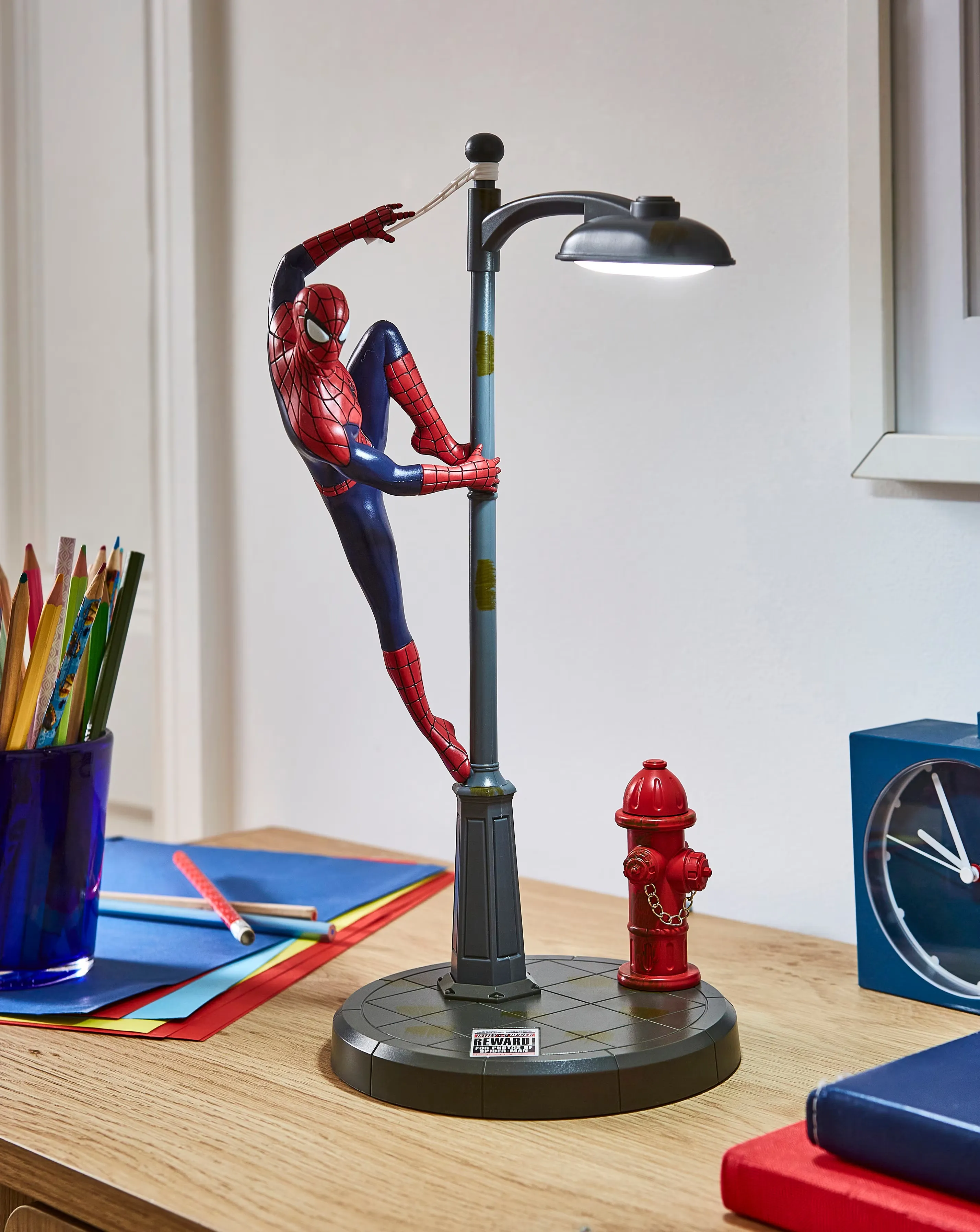 Marvel Spiderman Desk Lamp with Fire Hydrant Dimmer - USB Powered 1 Marvel Spiderman Desk Lamp with Fire Hydrant Dimmer - USB Powered