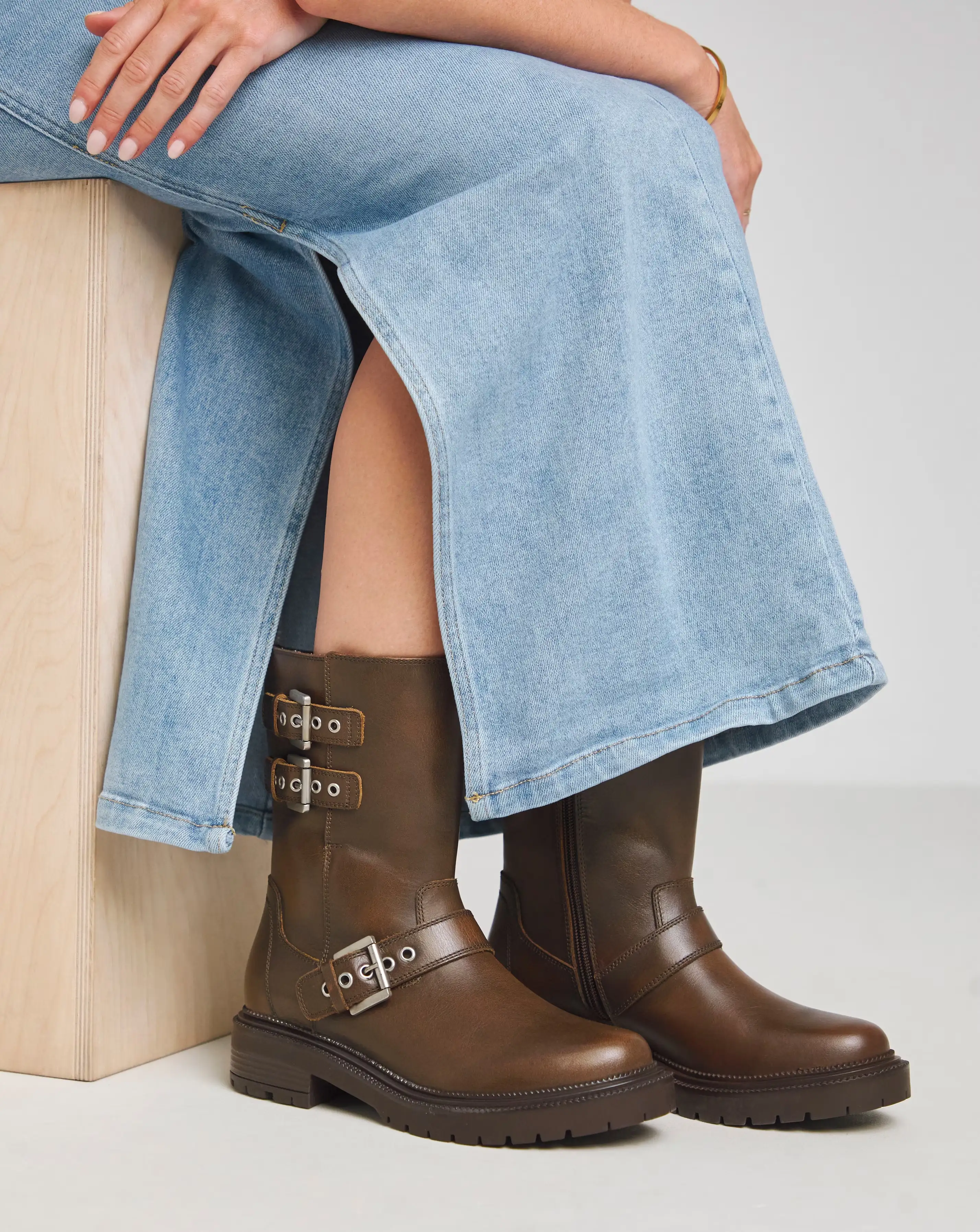 Leni Calf Height Leather Biker Boot Extra Wide EEE Fit 1 Leni Calf Height Leather Biker Boot Extra Wide EEE Fit