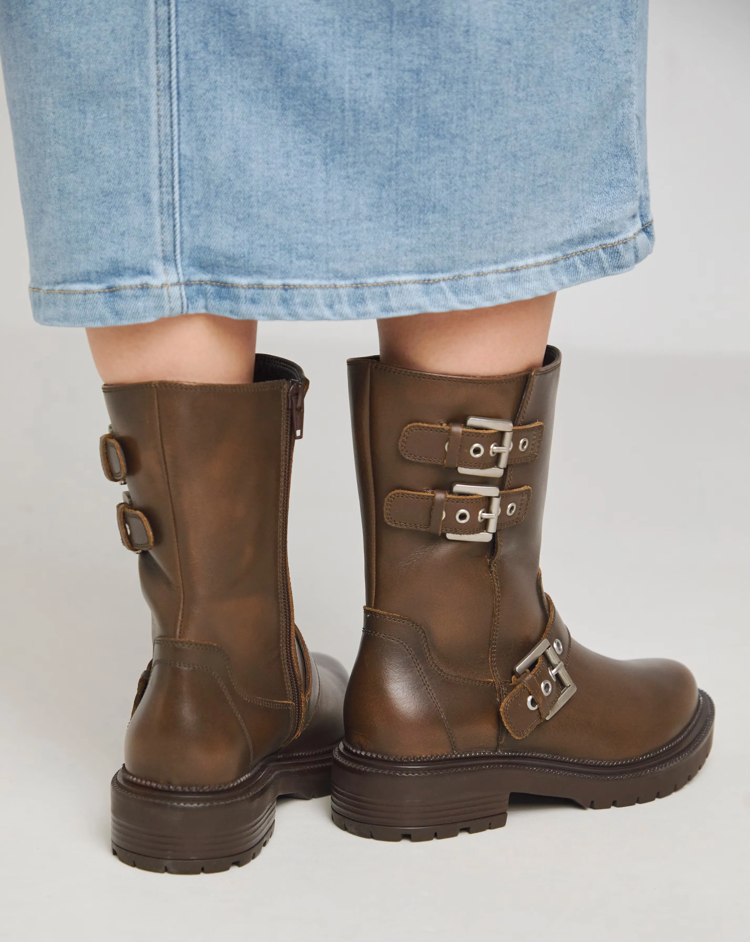 Leni Calf Height Leather Biker Boot Extra Wide EEE Fit 3 Leni Calf Height Leather Biker Boot Extra Wide EEE Fit