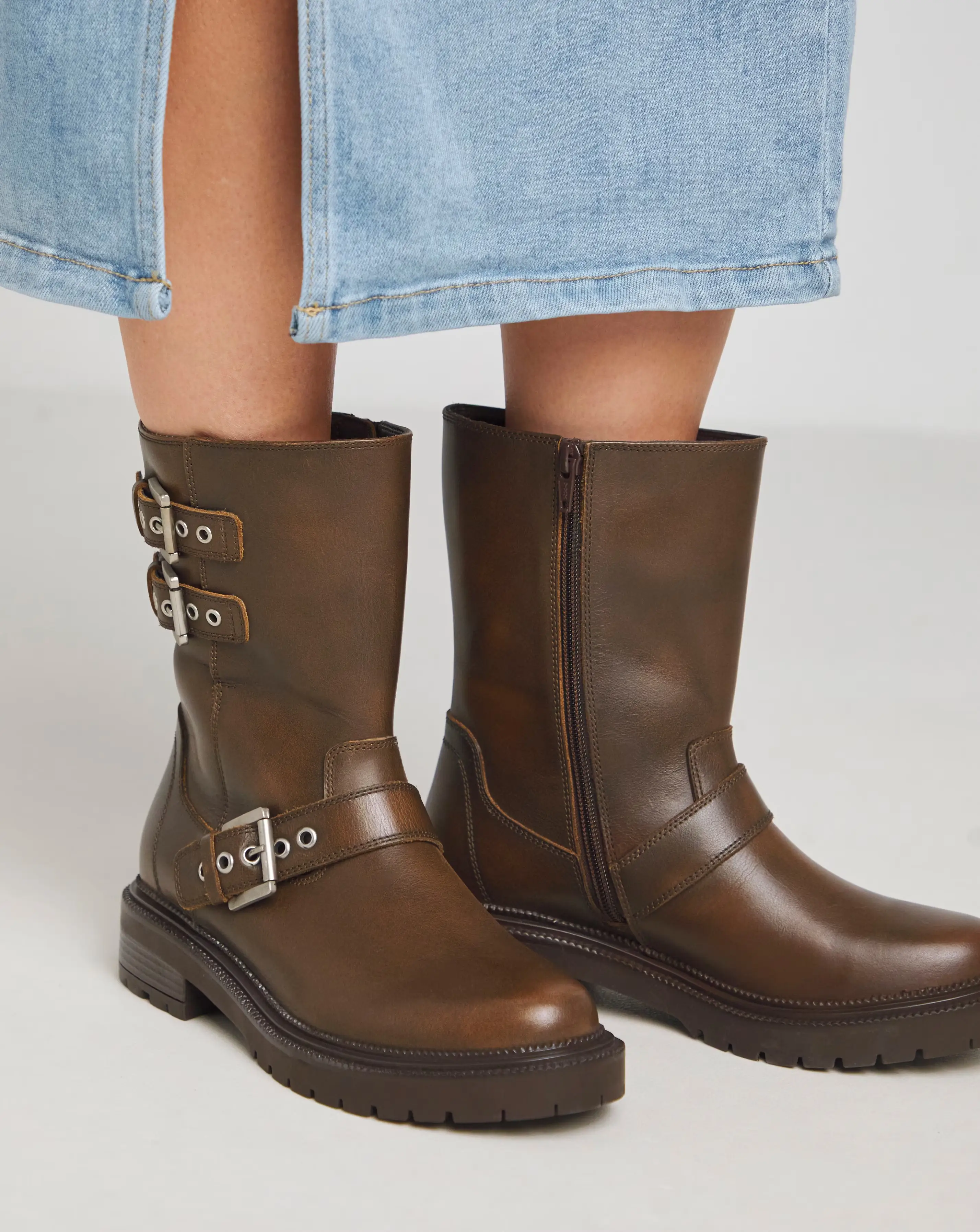 Leni Calf Height Leather Biker Boot Extra Wide EEE Fit 4 Leni Calf Height Leather Biker Boot Extra Wide EEE Fit