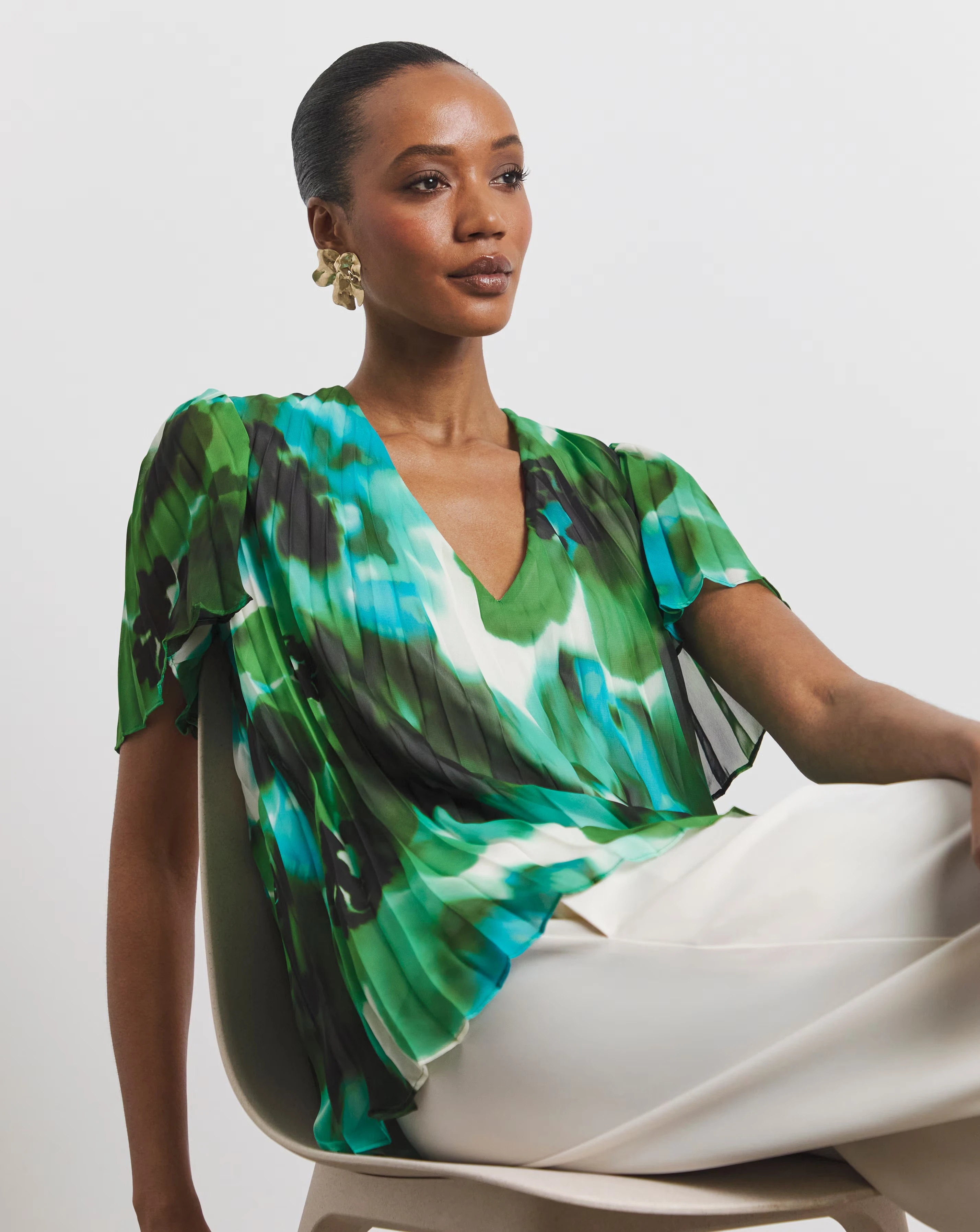Joanna Hope Printed Pleated Blouse 1 Joanna Hope Printed Pleated Blouse