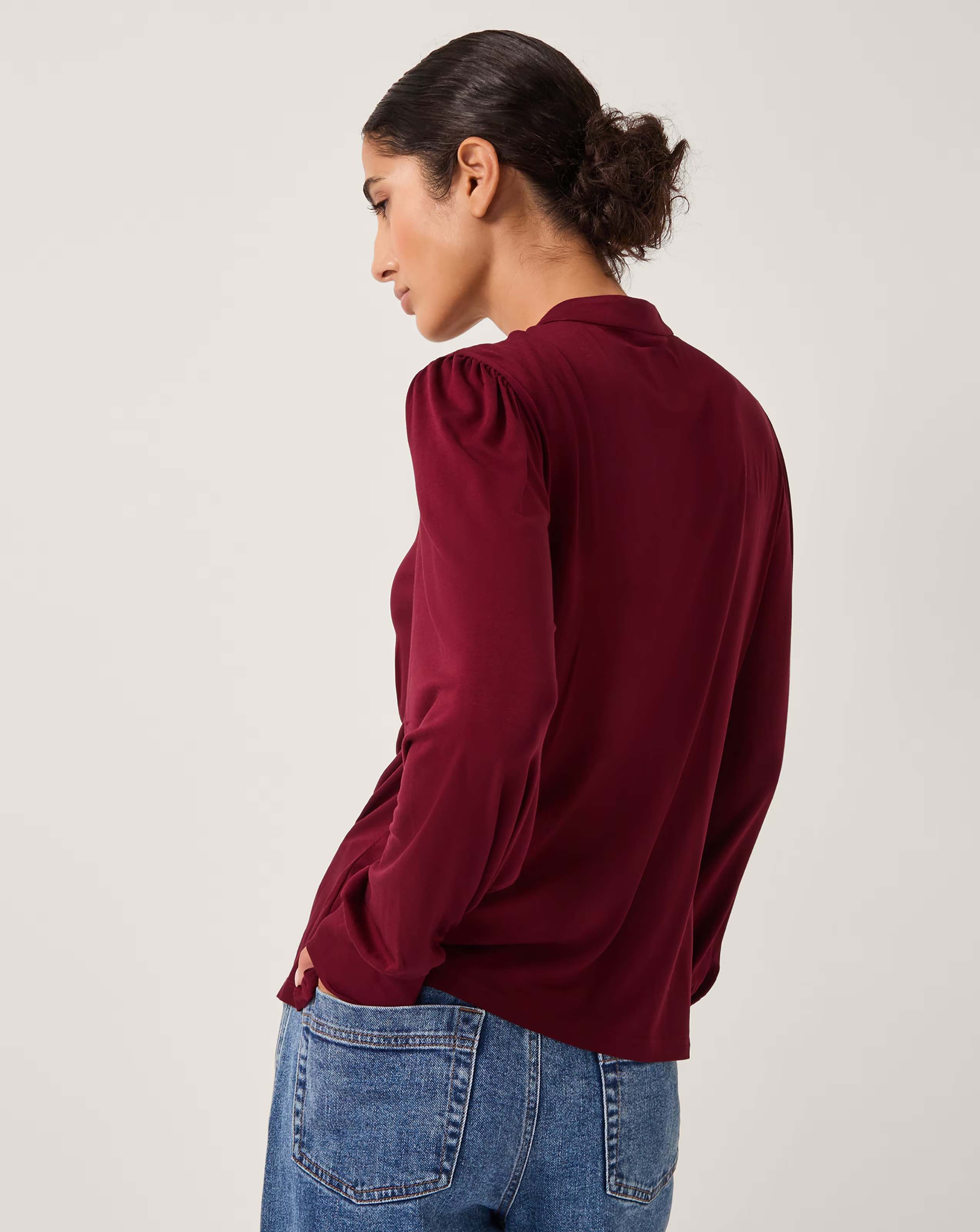 Monsoon Jayne Ruched Frill Jersey Blouse 2 Monsoon Jayne Ruched Frill Jersey Blouse