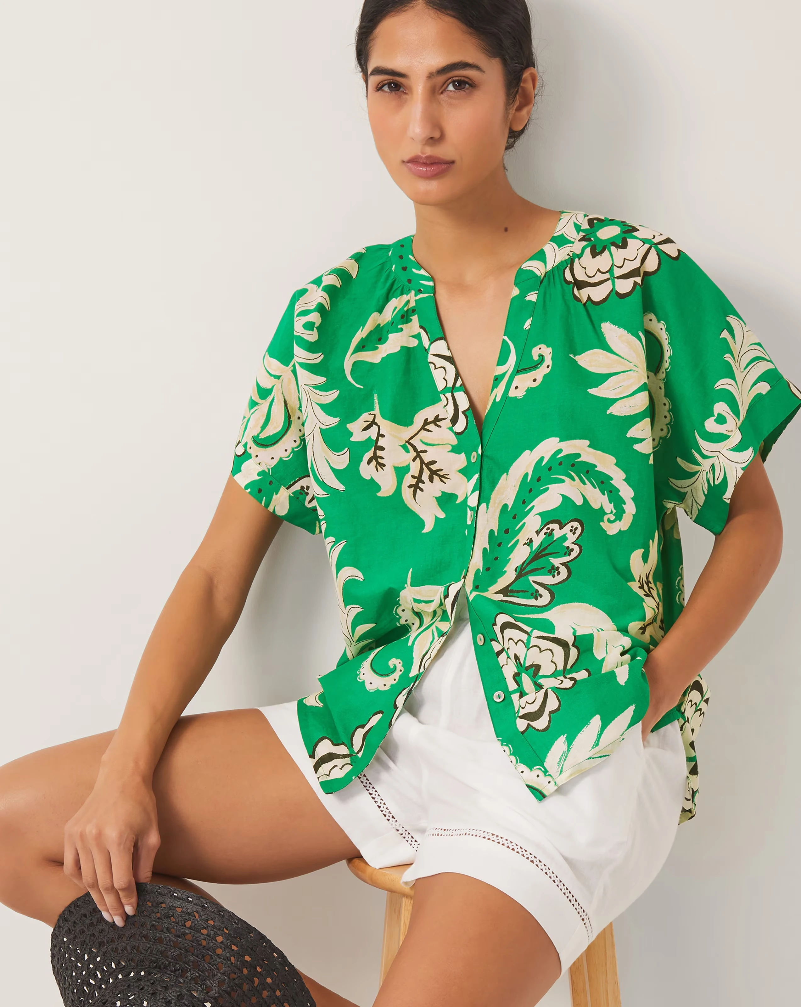 Monsoon Kristen Floral Cotton Shirt 1 Monsoon Kristen Floral Cotton Shirt