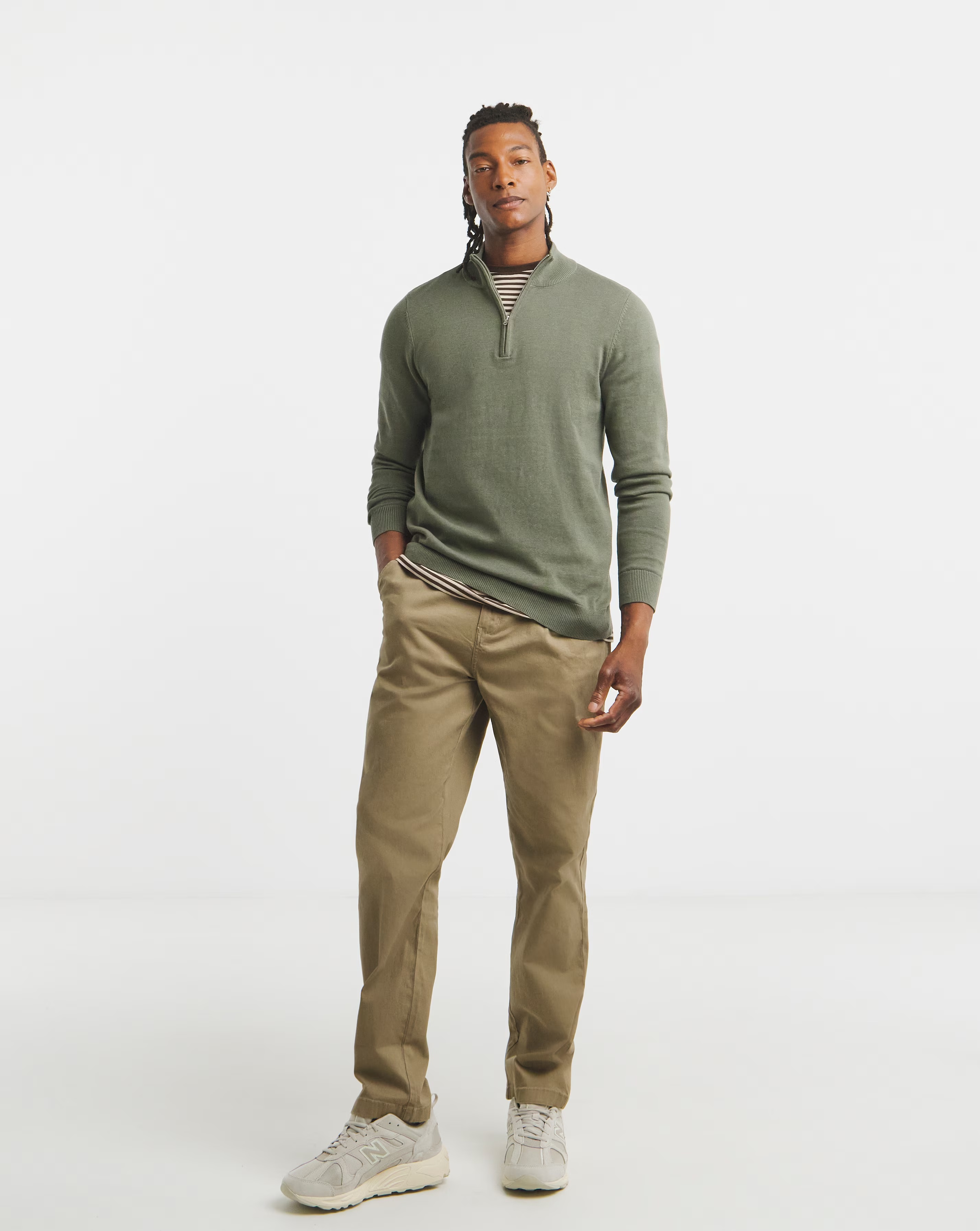 Cotton 1/4 Zip Funnel Knit Top 4 Cotton 1/4 Zip Funnel Knit Top