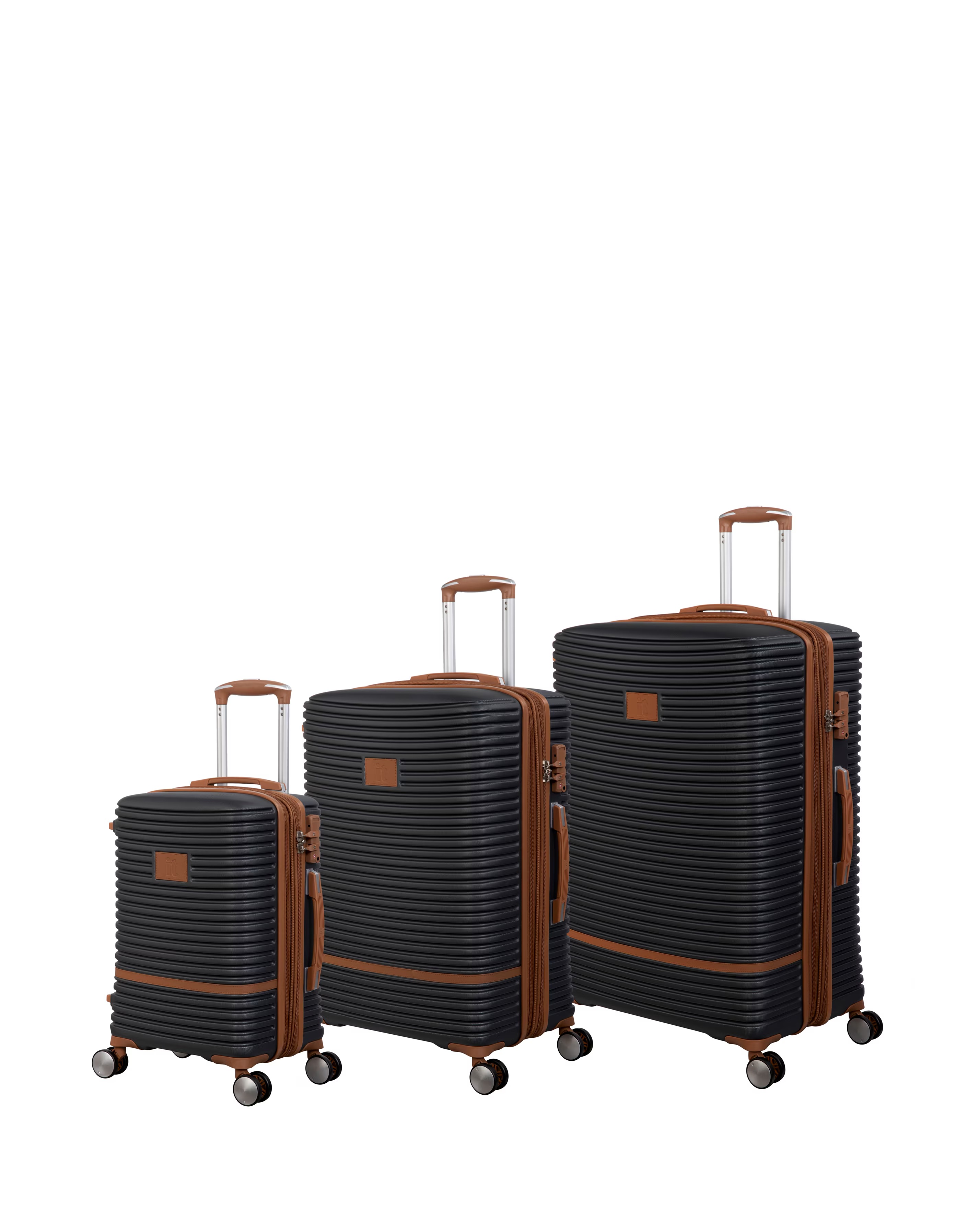 IT Luggage Replicating 3pc Suitcase Set - Charcoal 1 IT Luggage Replicating 3pc Suitcase Set - Charcoal