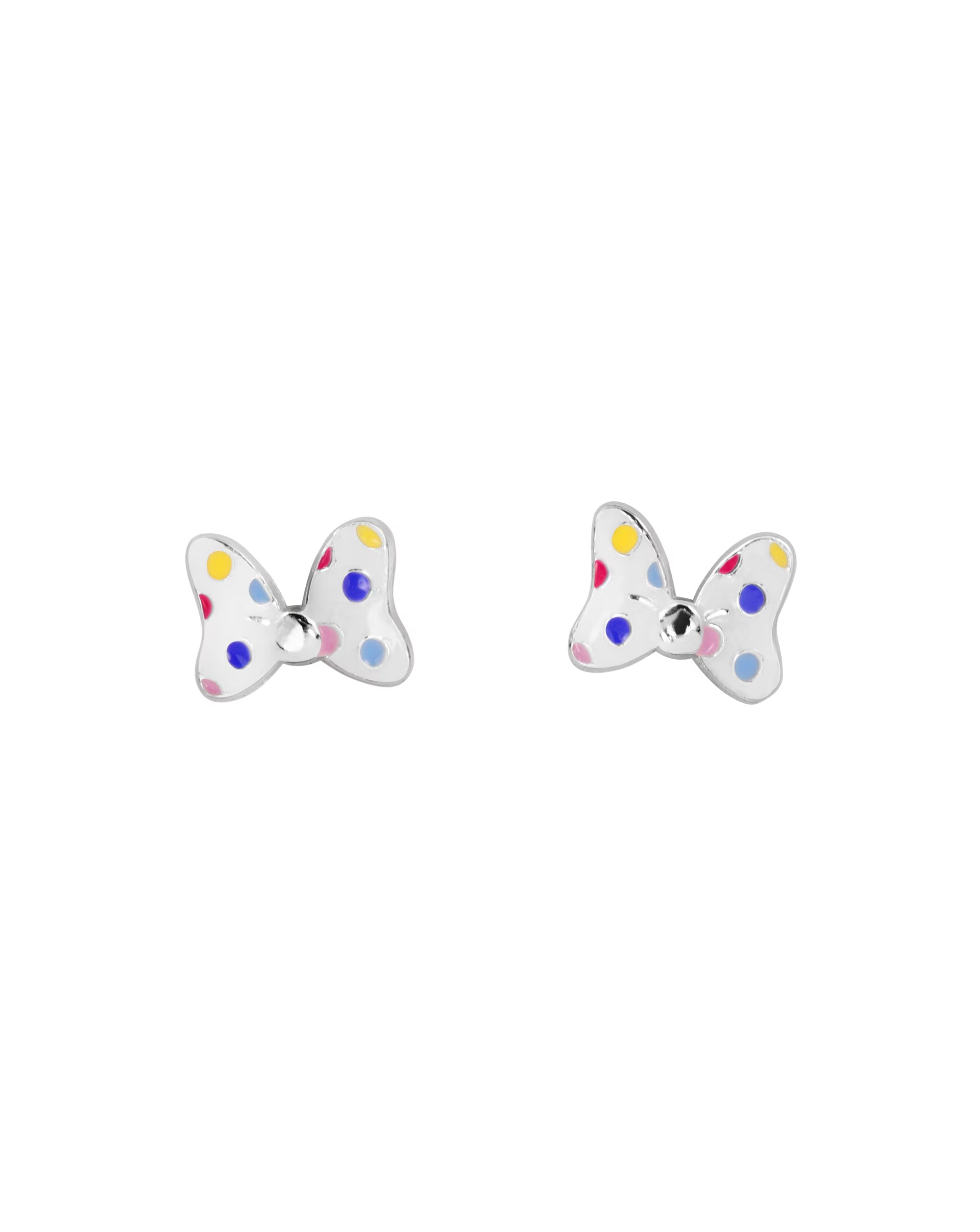 Sterling Silver Minnie Mouse Polka Dot Bow Stud Earrings 1 Sterling Silver Minnie Mouse Polka Dot Bow Stud Earrings