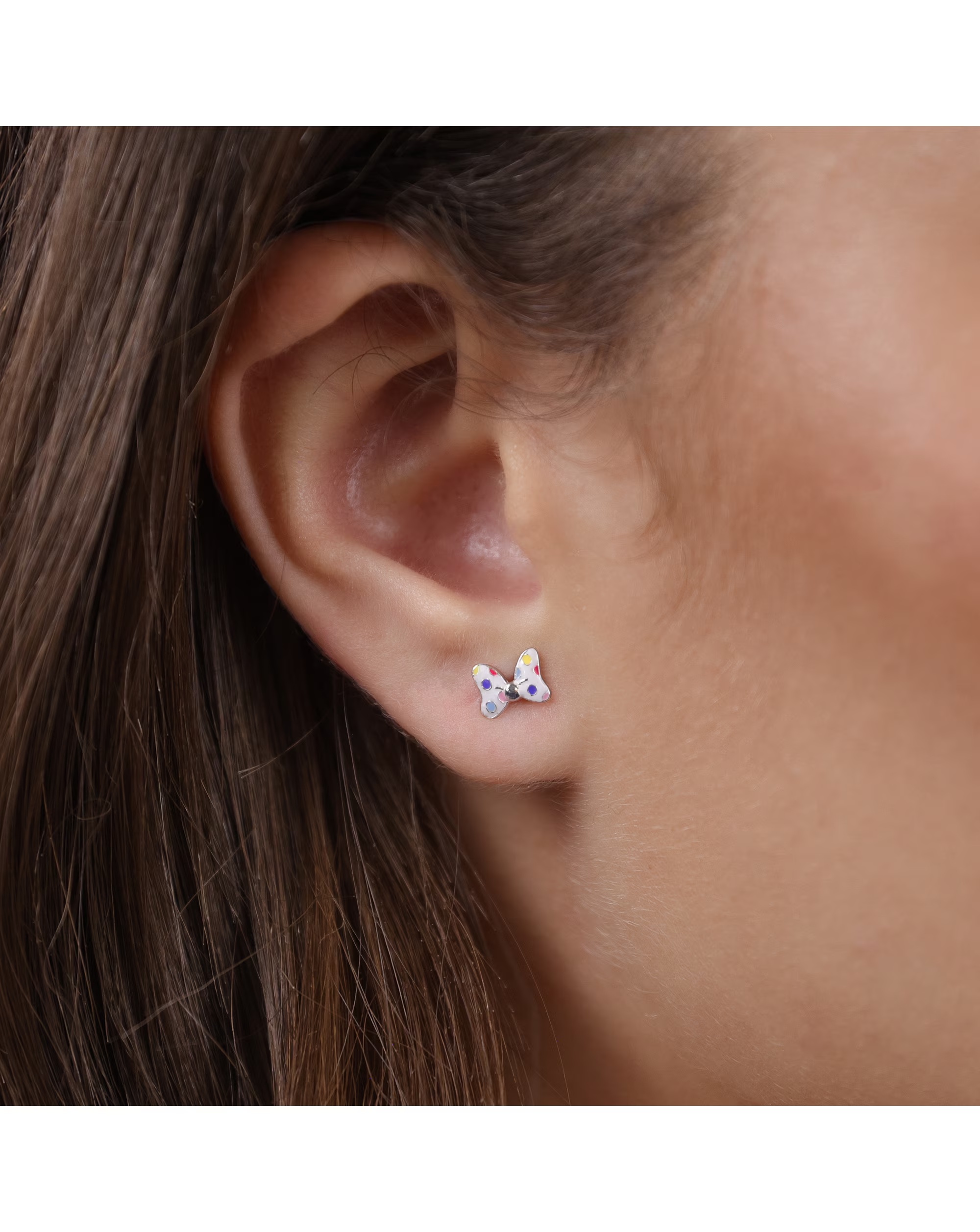 Sterling Silver Minnie Mouse Polka Dot Bow Stud Earrings 2 Sterling Silver Minnie Mouse Polka Dot Bow Stud Earrings