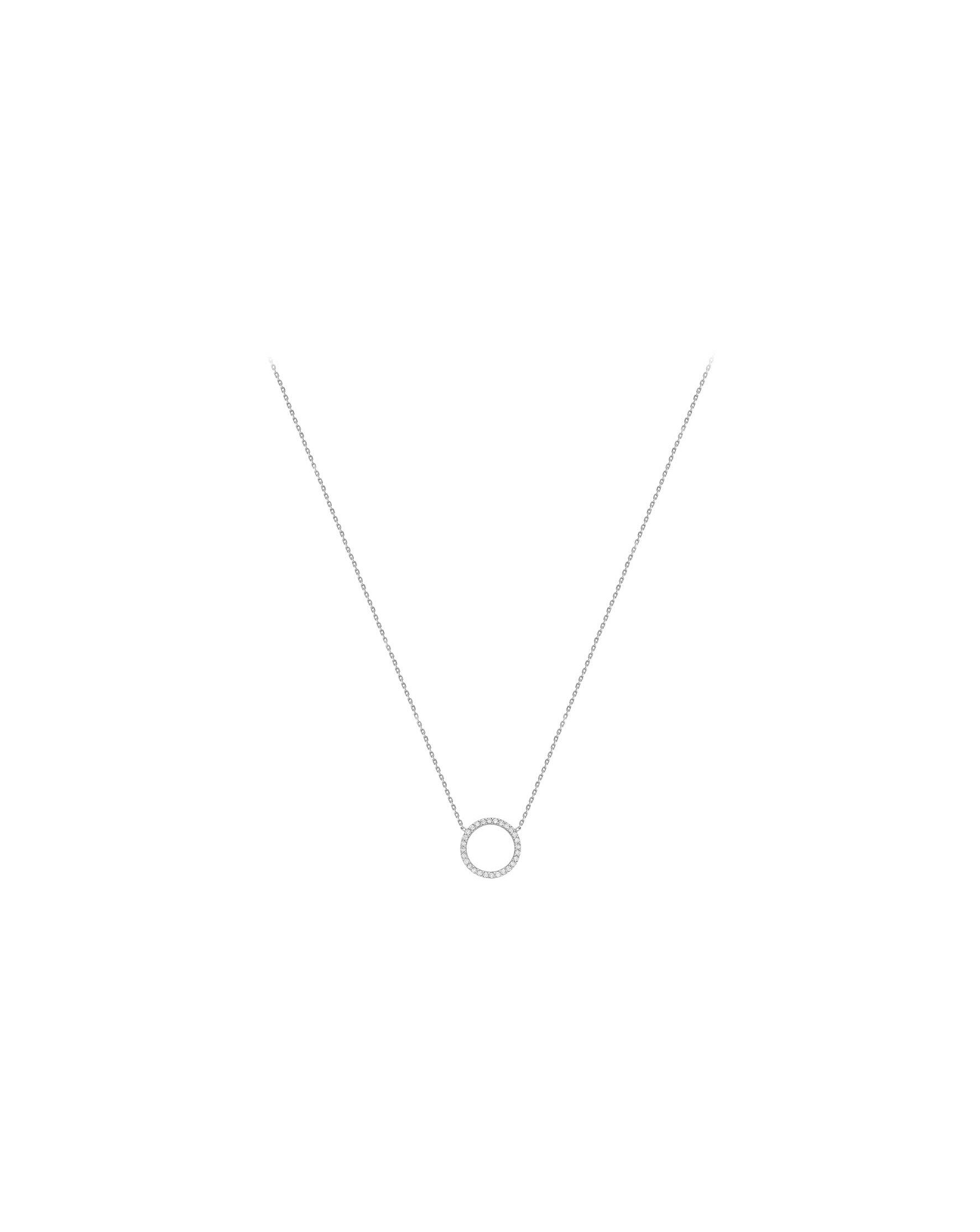 9ct Gold CZ Circle Adjustable Necklace 2 9ct Gold CZ Circle Adjustable Necklace