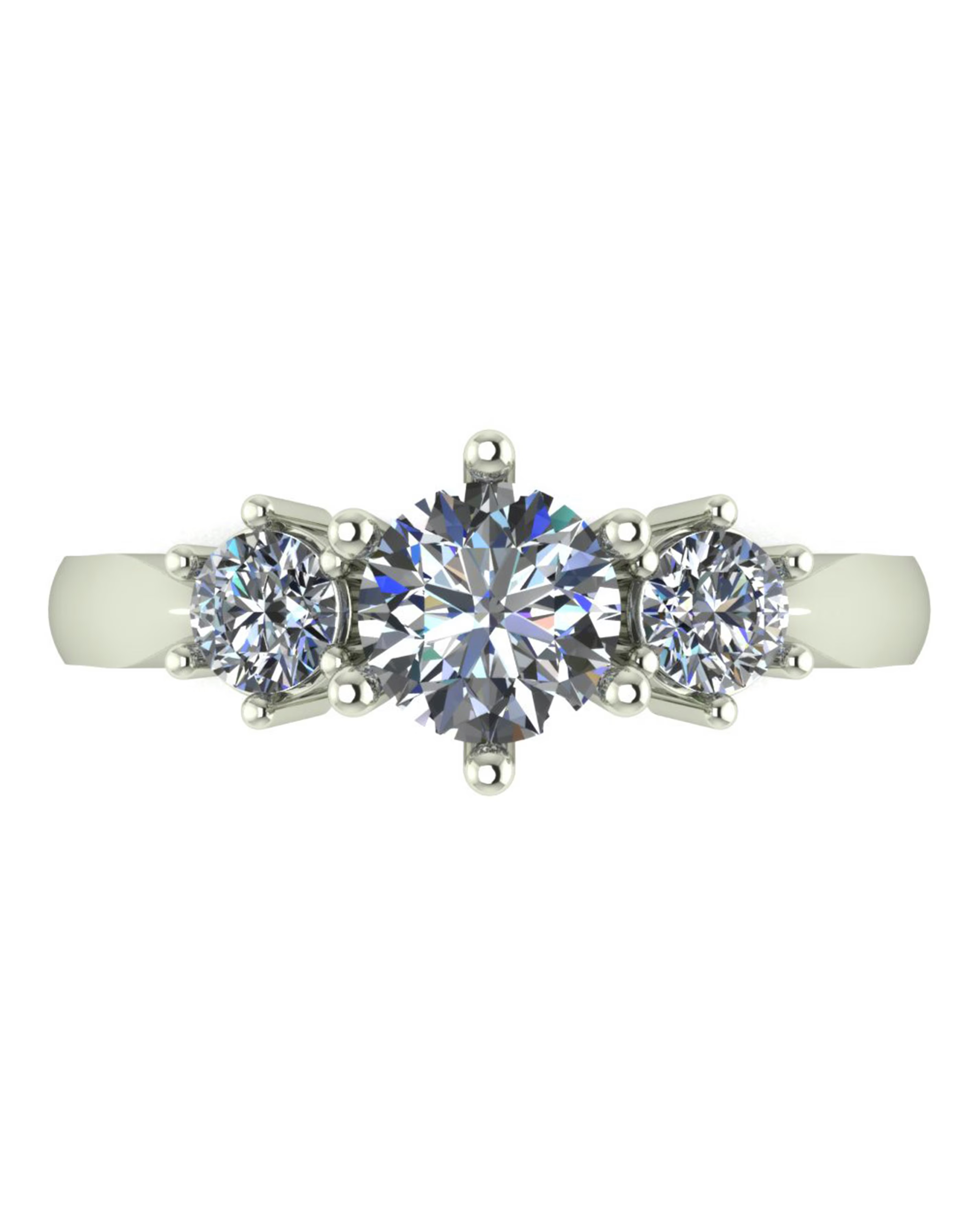 9ct White Gold 1ct Total Eq Moissanite Solitaire Ring with Moissanite Shoulders 2 9ct White Gold 1ct Total Eq Moissanite Solitaire Ring with Moissanite Shoulders