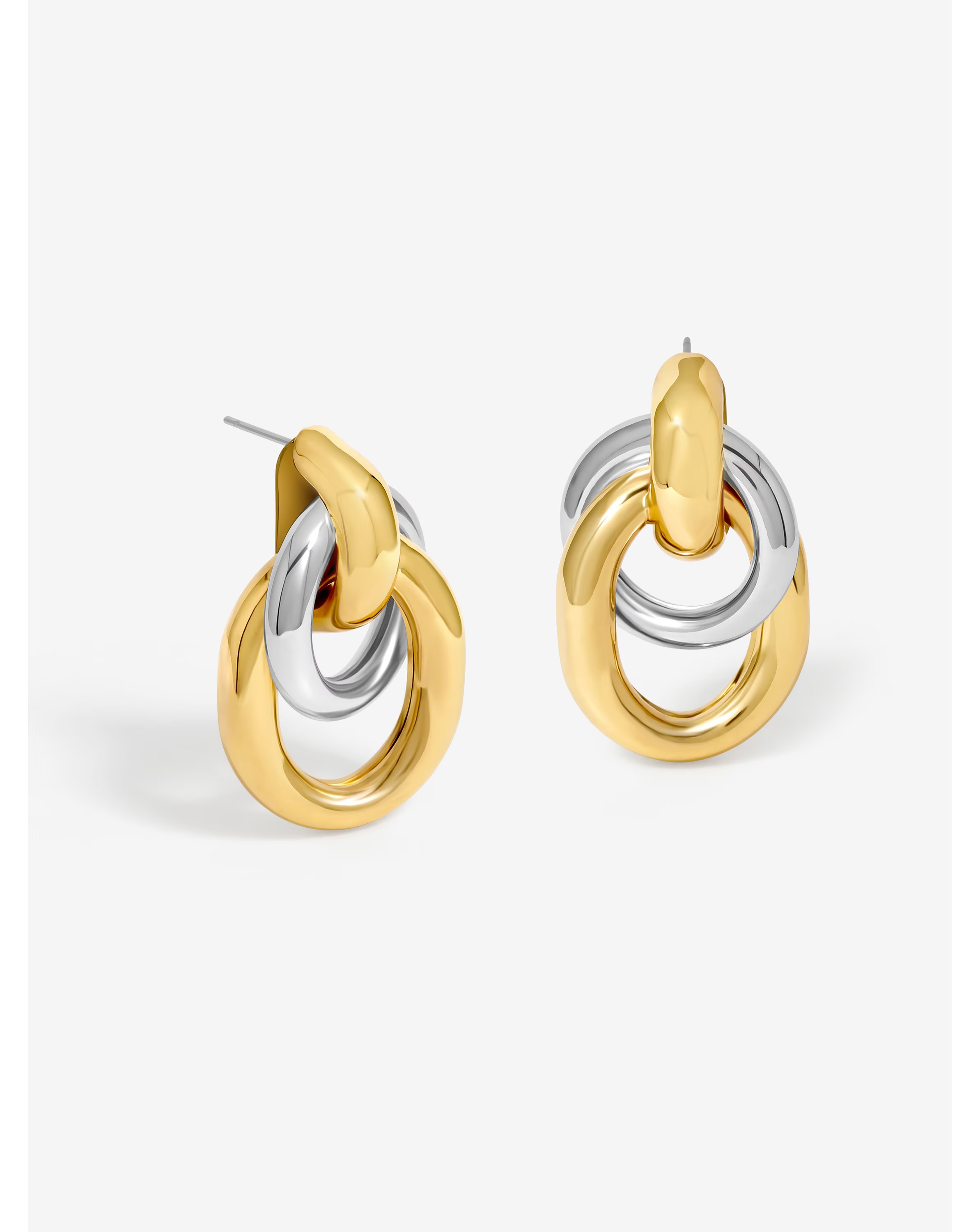 Jon Richard Two Tone Door Knocker Earrings 1 Jon Richard Two Tone Door Knocker Earrings