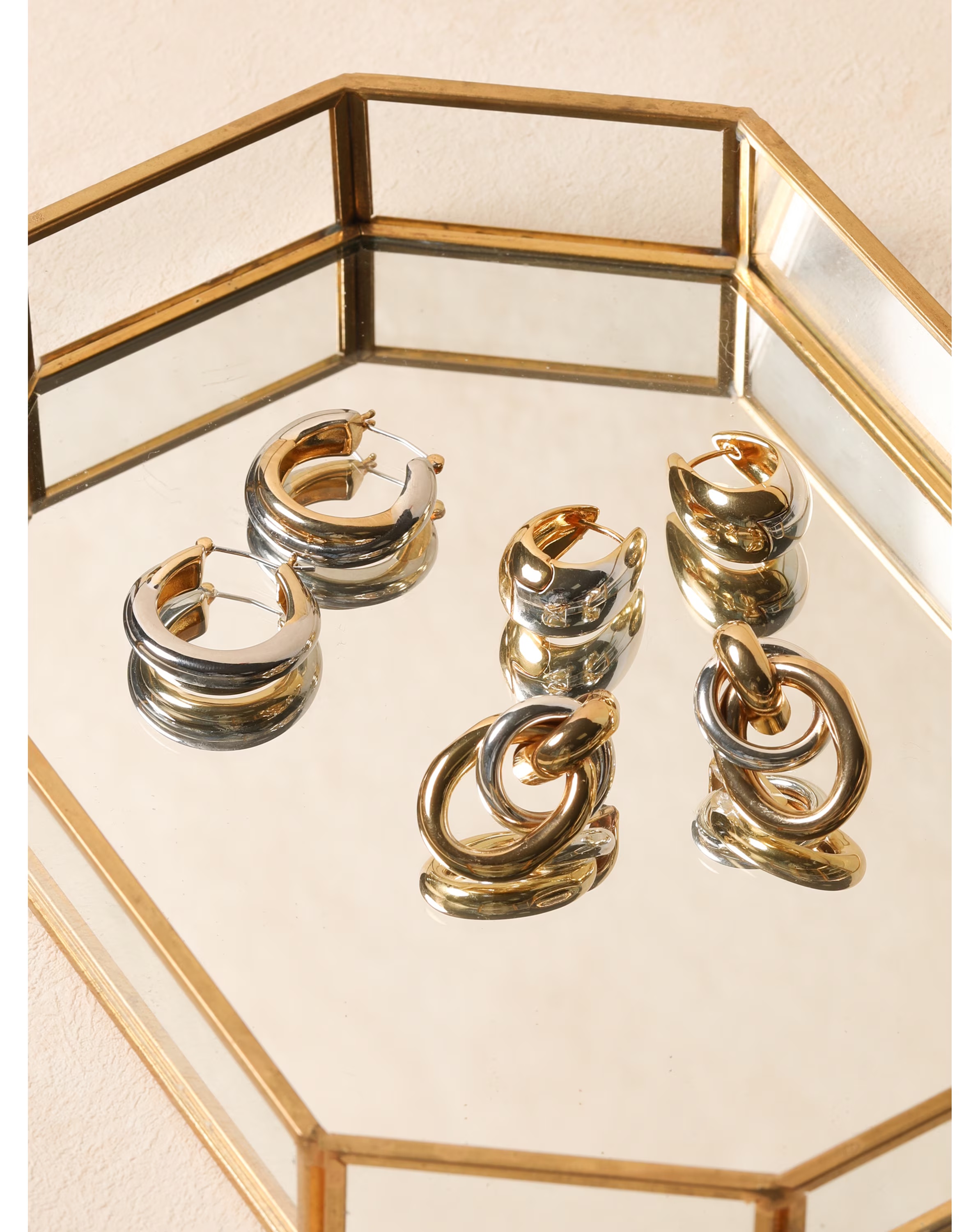 Jon Richard Two Tone Hoop Earrings 3 Jon Richard Two Tone Hoop Earrings